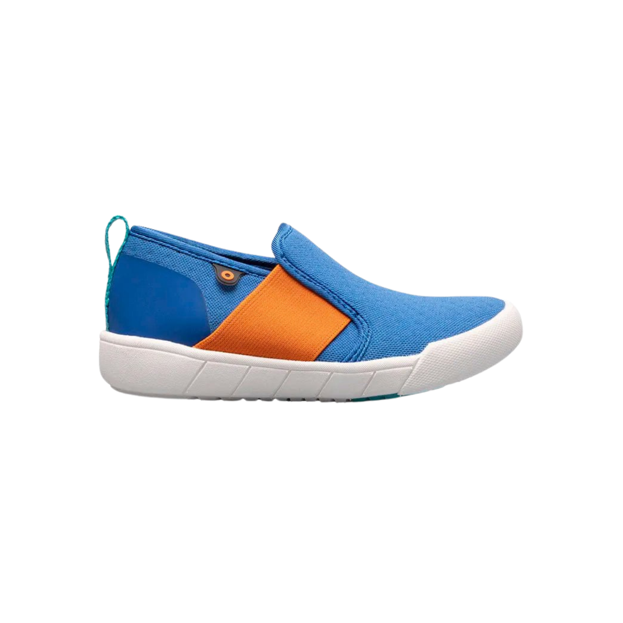Blue BOGS Kicker II waterproof slip-on shoes for kids in Whistler
