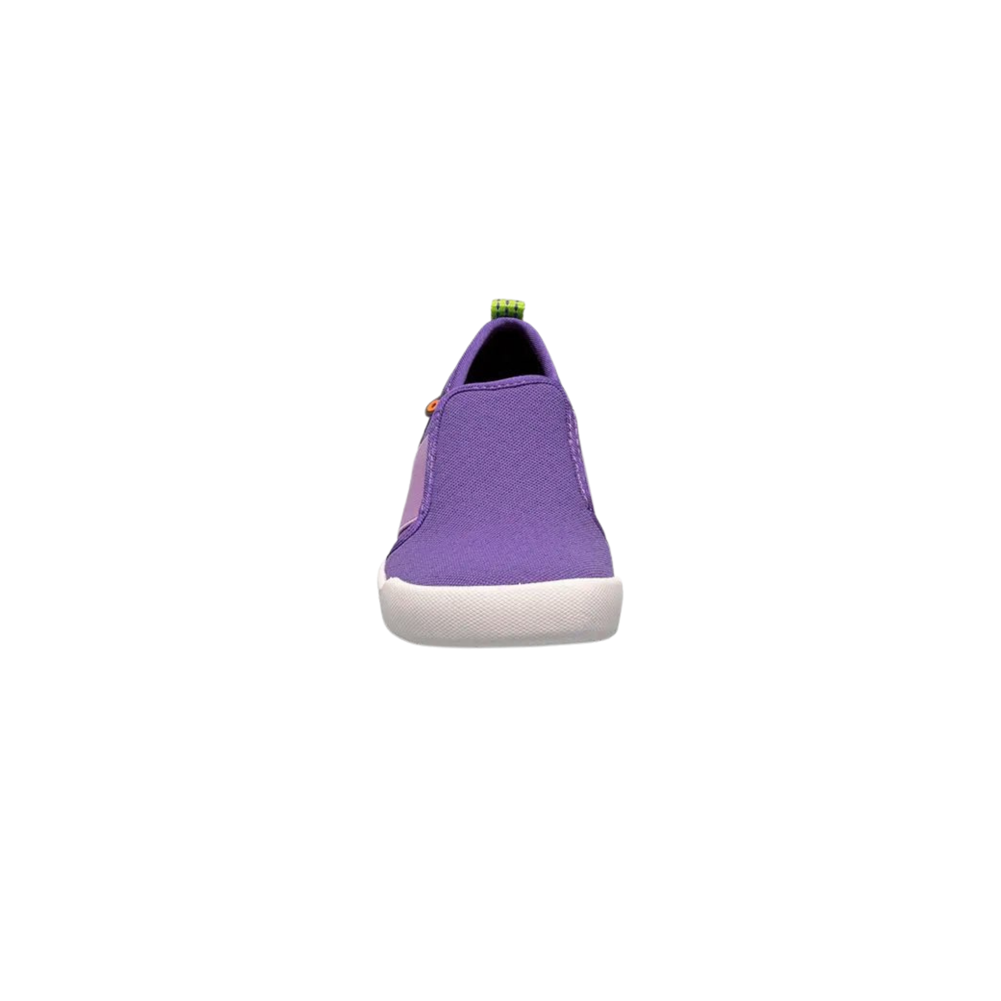 Front view of BOGS Kicker II waterproof slip-on shoes in Purple