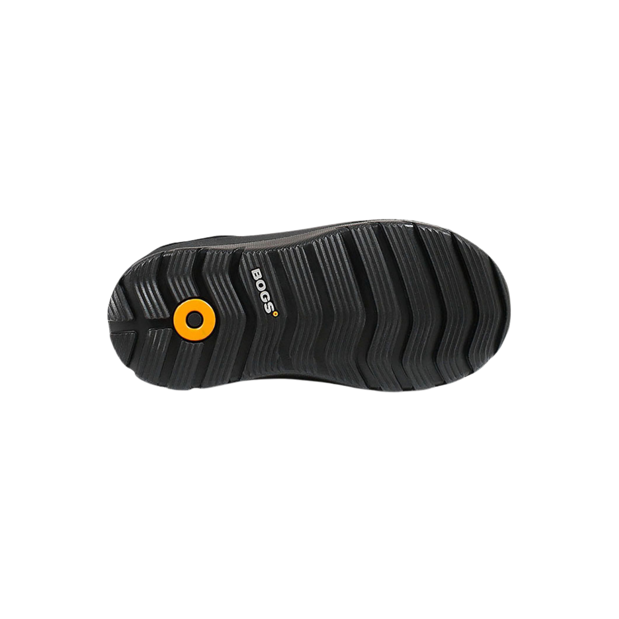 Bottom sole of BOGS Neo-Classic winter boots in Cool Dinos design with BioGrip slip-resistant outsole