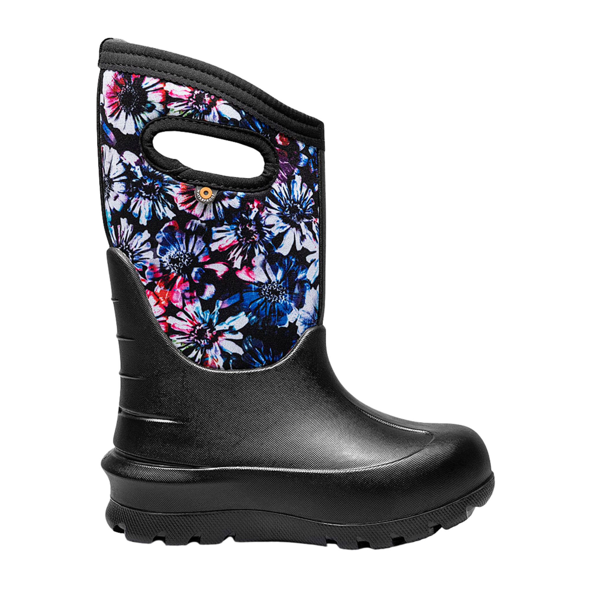 BOGS Neo-Classic waterproof winter boots with Real Flower design, suited for kids in snowy Whistler