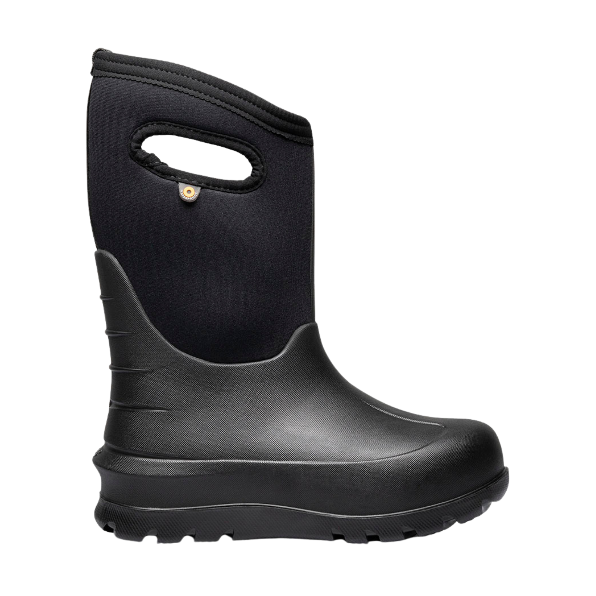 BOGS Neo-Classic waterproof winter boots in Solid Black, suited for kids in snowy Whistler