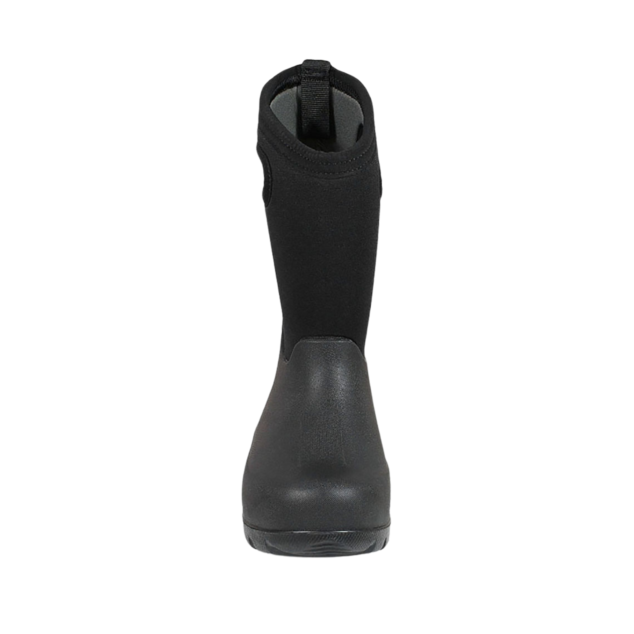 Front view of BOGS Neo-Classic waterproof winter boots in Solid Black