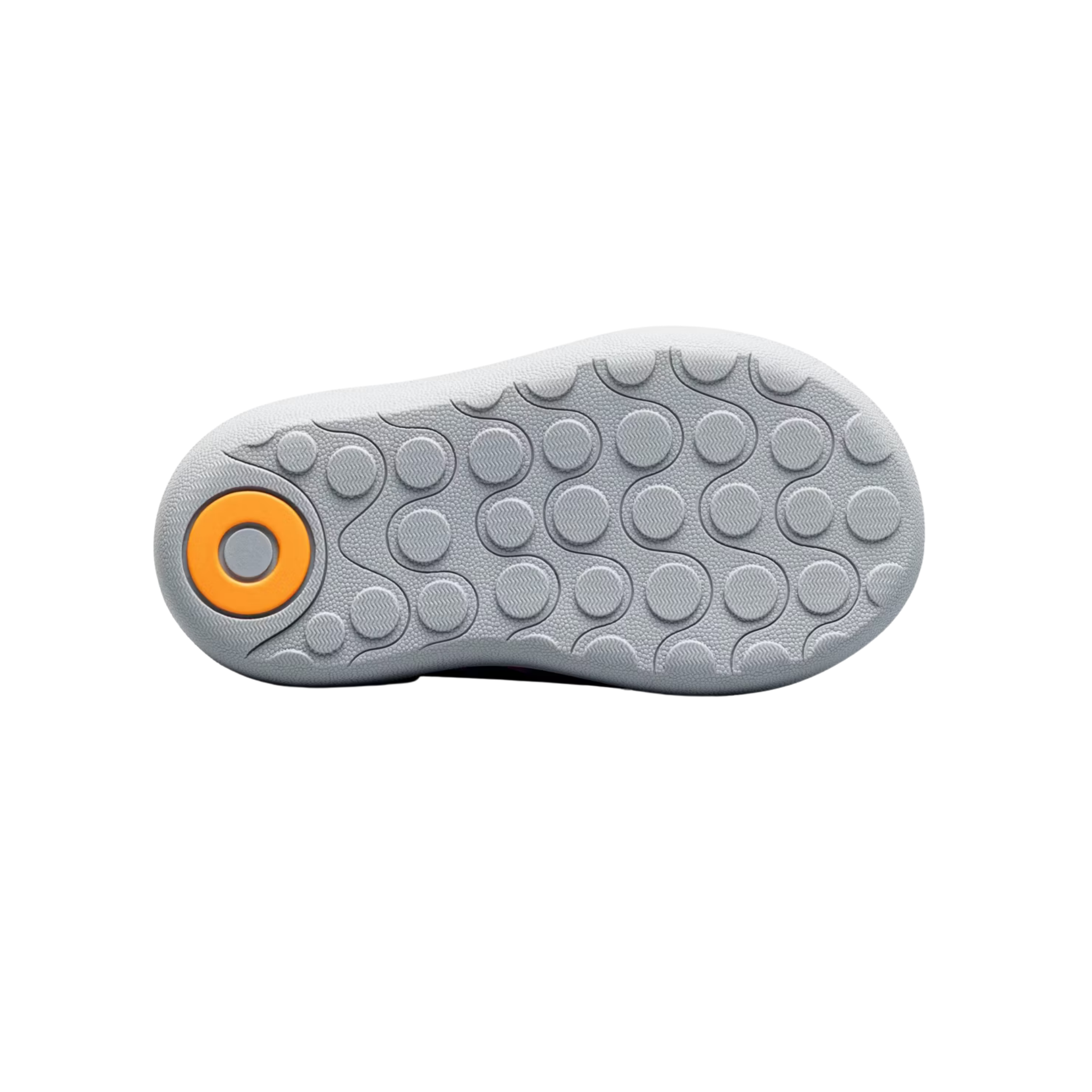 Bottom sole of BOGS Skipper II toddler boots in Solar Butterfly design with flexible traction outsole