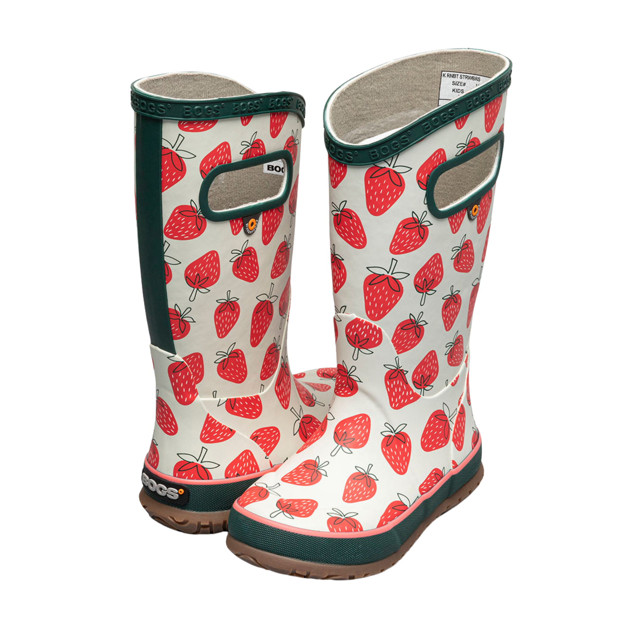 BOGS waterproof rain boots in Strawberries/Moss Multi for kids in Whistler