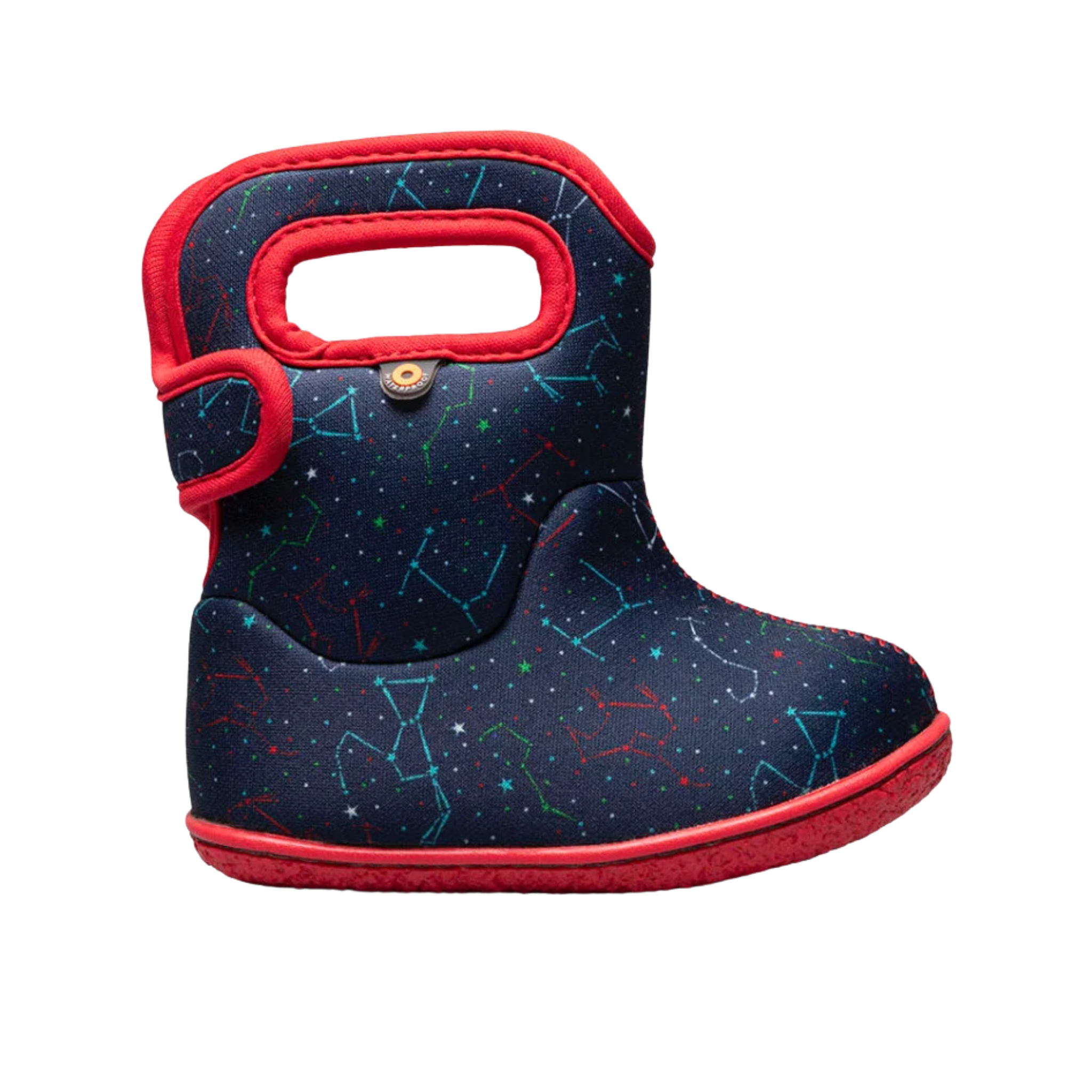BOGS waterproof rain boots in Navy Multi/Marine Multi, suited for kids in Whistler