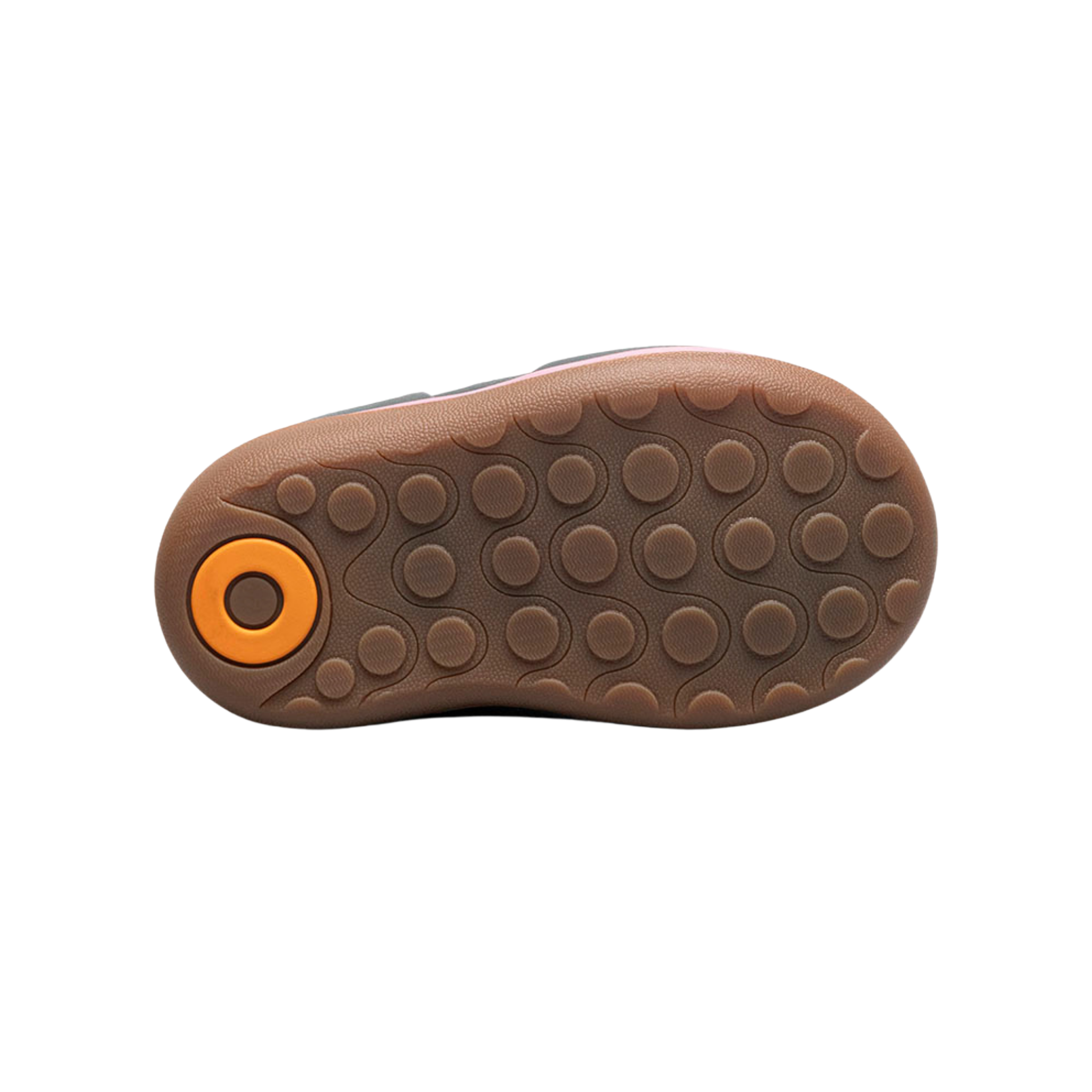 Bottom sole of Baby BOGS II rain boots in Jurassic Dino design with BOGS Grip traction outsole
