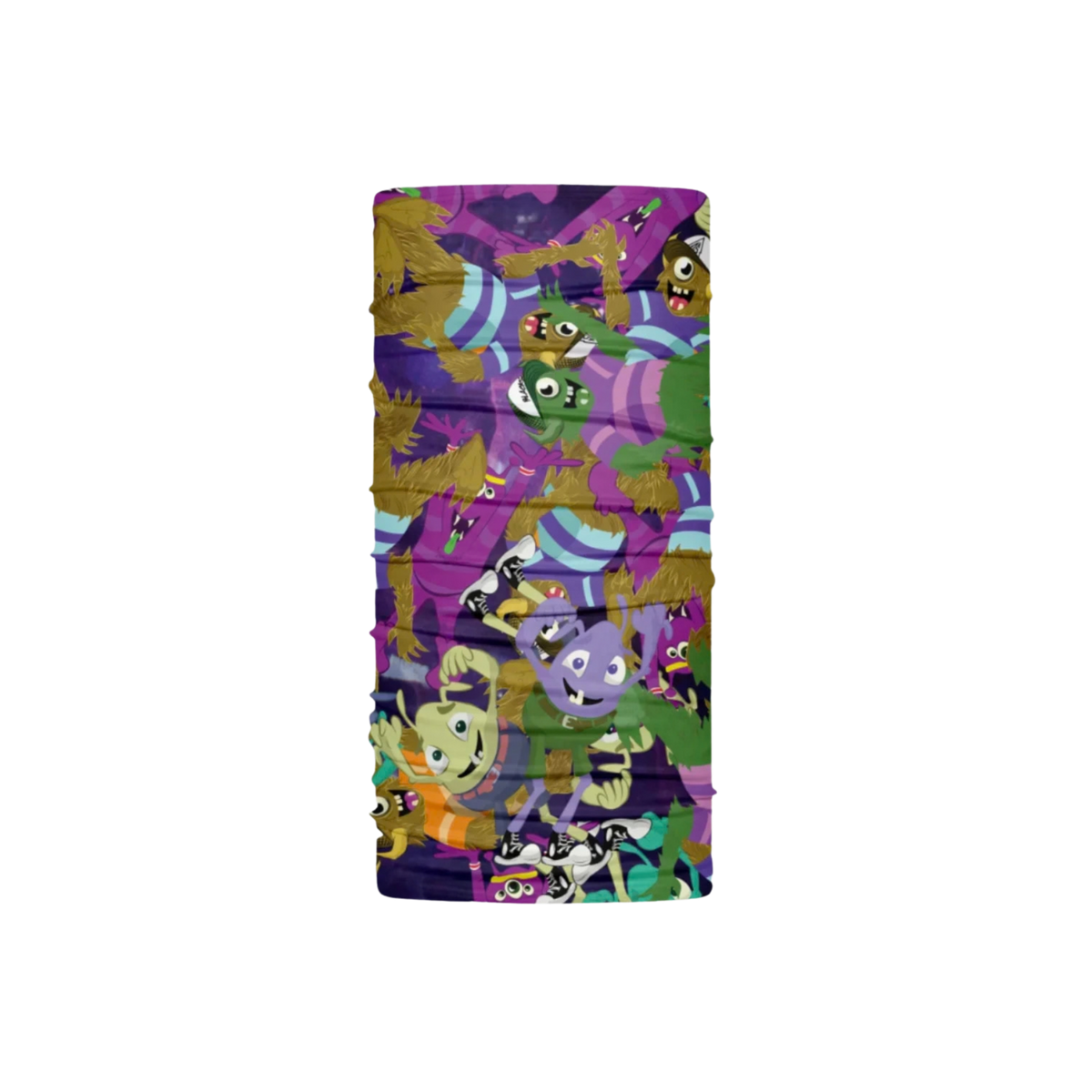 BlackStrap Kids Therma Tube dual-layer neck gaiter in Friends Monsters design with four-way stretch, moisture-wicking fabric and UPF 50+ protection for ages 2 to 7