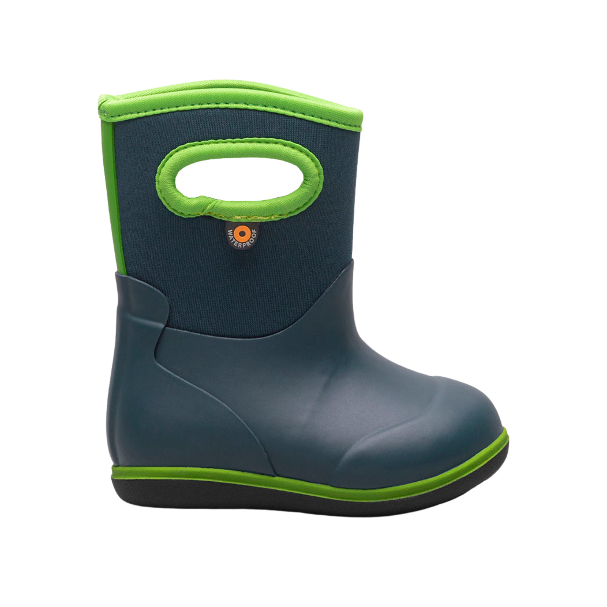 BOGS Classic Toddler waterproof rain boots in Navy Multi, suited for kids in Whistler 