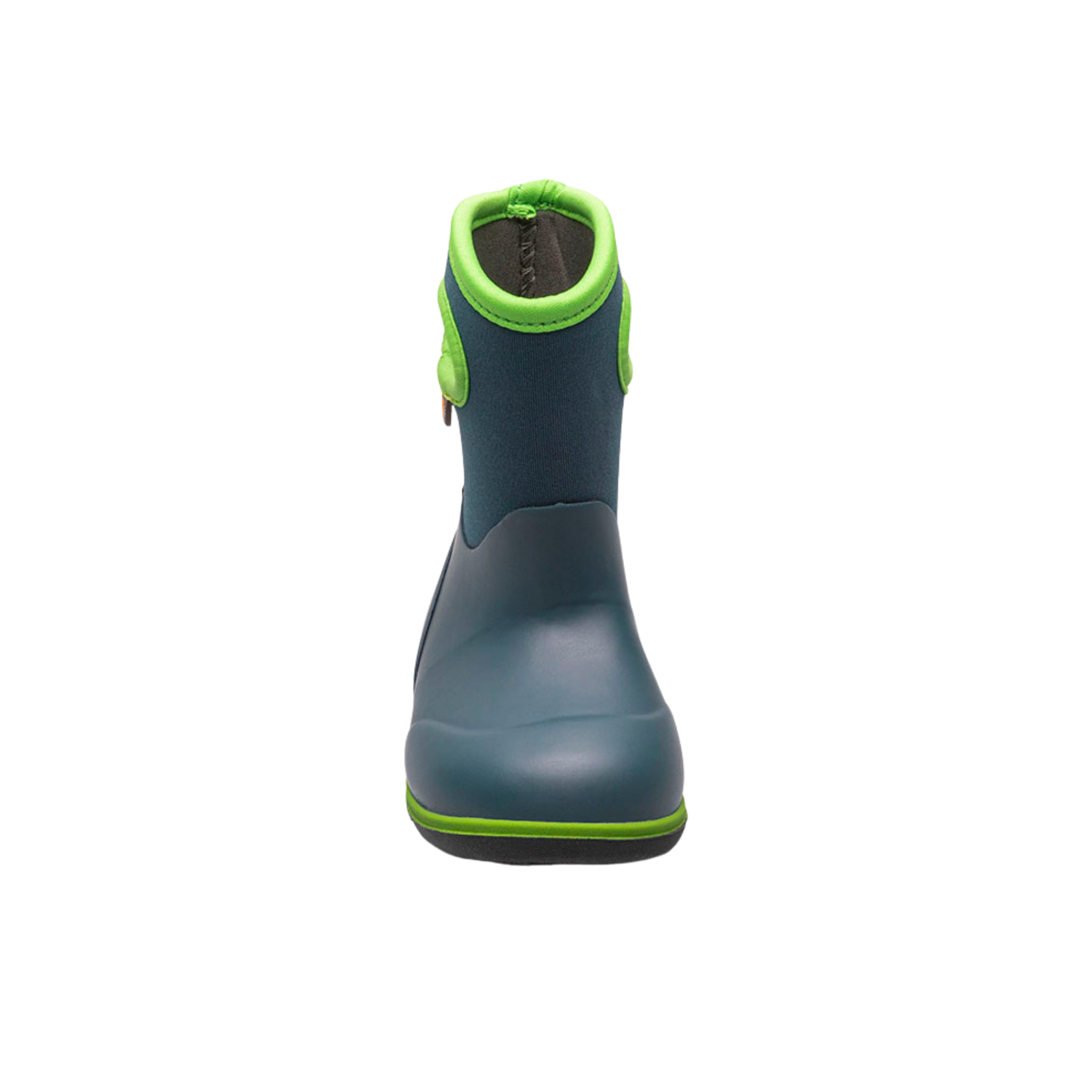 Front view of BOGS Classic Toddler waterproof rain boots in Navy Multi