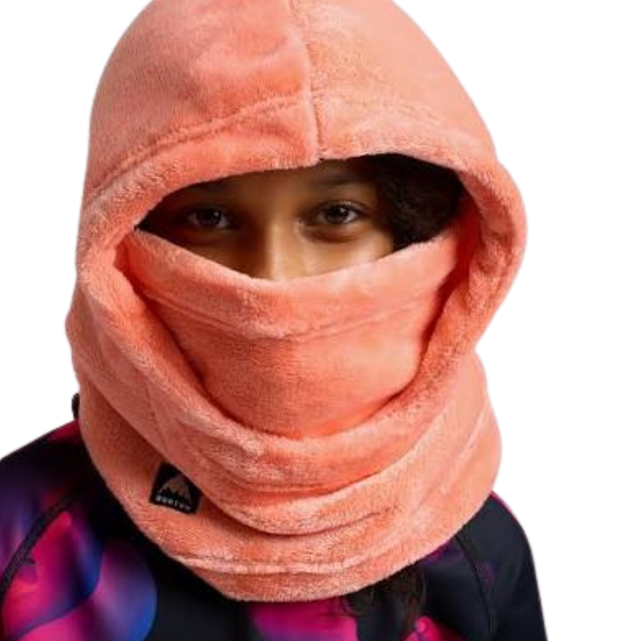 Young skier wearing Burton Kids Cora Hood with recycled DRYRIDE Thermex fleece on a cold day in Whistler