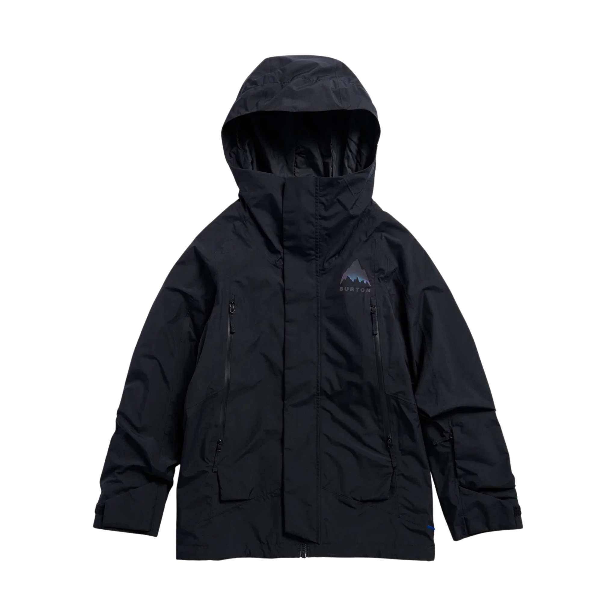 Burton Kids GORE-TEX Shell Jacket in True Black color with 2-layer waterproof 75D recycled polyester shell and Room-To-Grow system