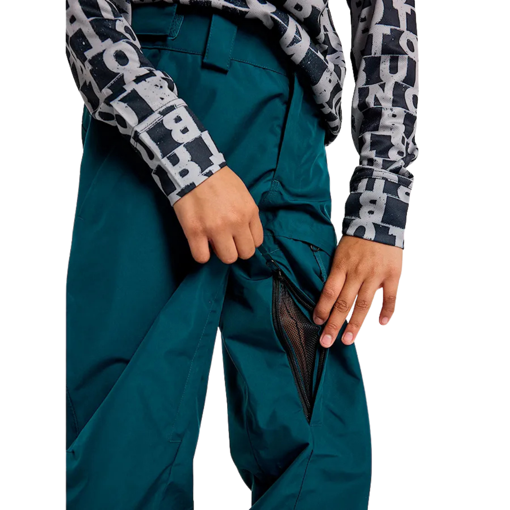 Burton Kids GORE-TEX Shell Snow Pants with mesh-lined No-Snag thigh vents for adjustable airflow