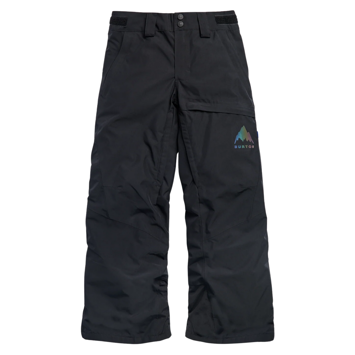 Burton Kids GORE-TEX Shell Snow Pants in True Black with 2-layer 150D recycled polyester shell, boot gaiters and Room-To-Grow system