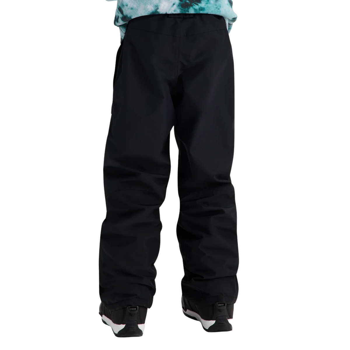 Rear view of Burton Kids GORE-TEX Shell Snow Pants in True Black with articulated construction and fully taped seams