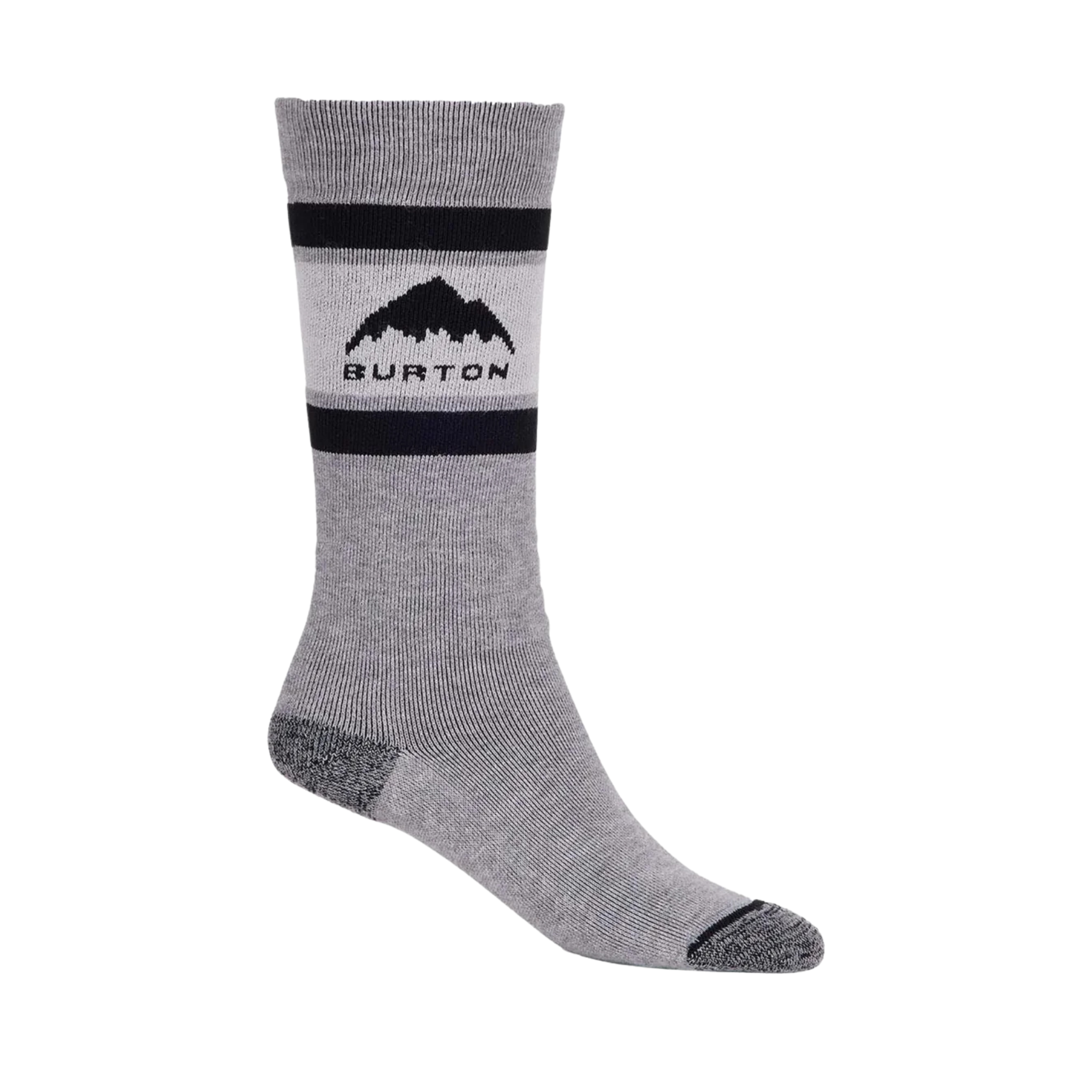 Burton Kids Performance Midweight Socks in True Black design with merino wool blend and medium-density cushioning 