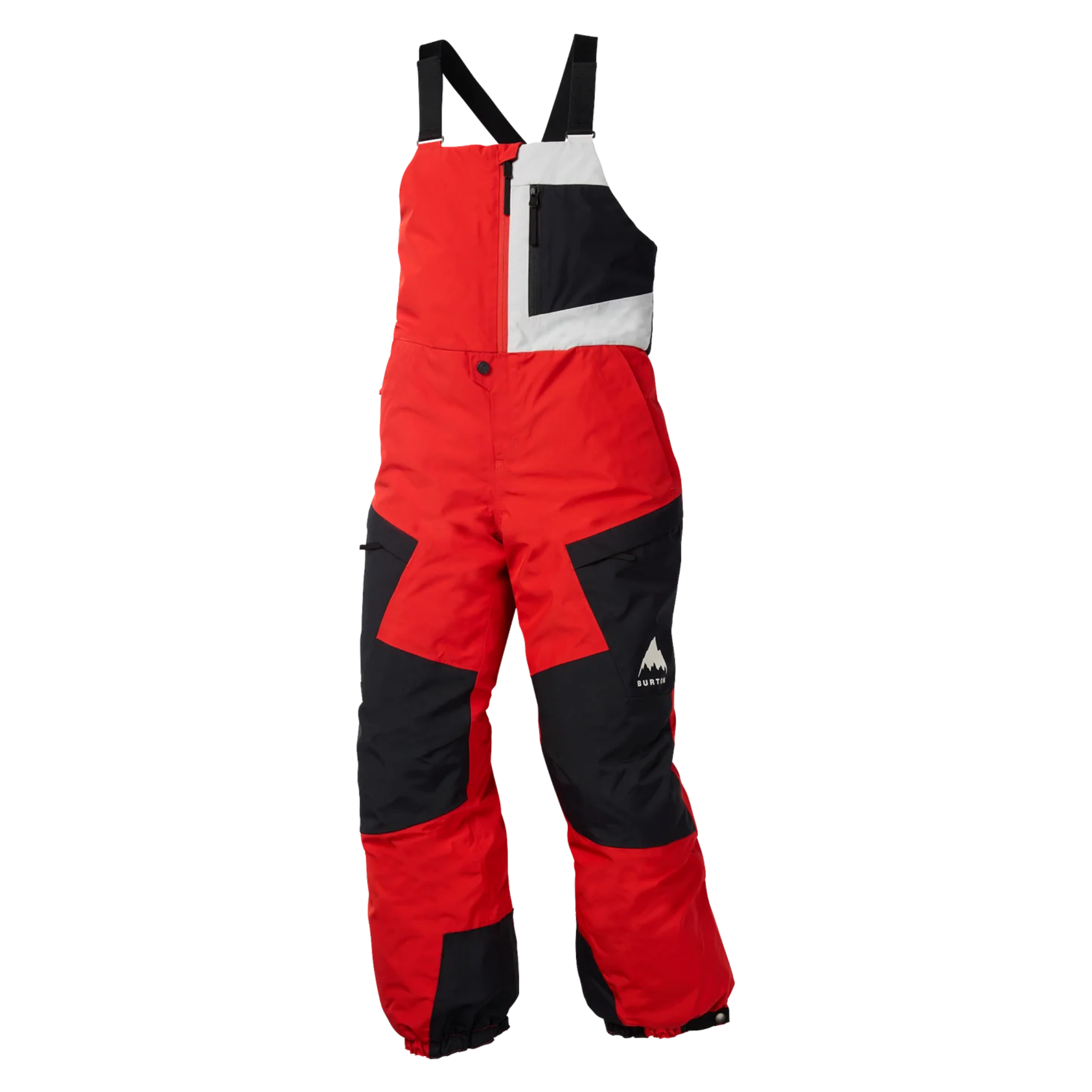 Burton Kids Powline GORE-TEX 2L Bib Pants Flame Scarlet / True Black color combination with 60g ThermacoreECO insulation and recycled 150D polyester shell