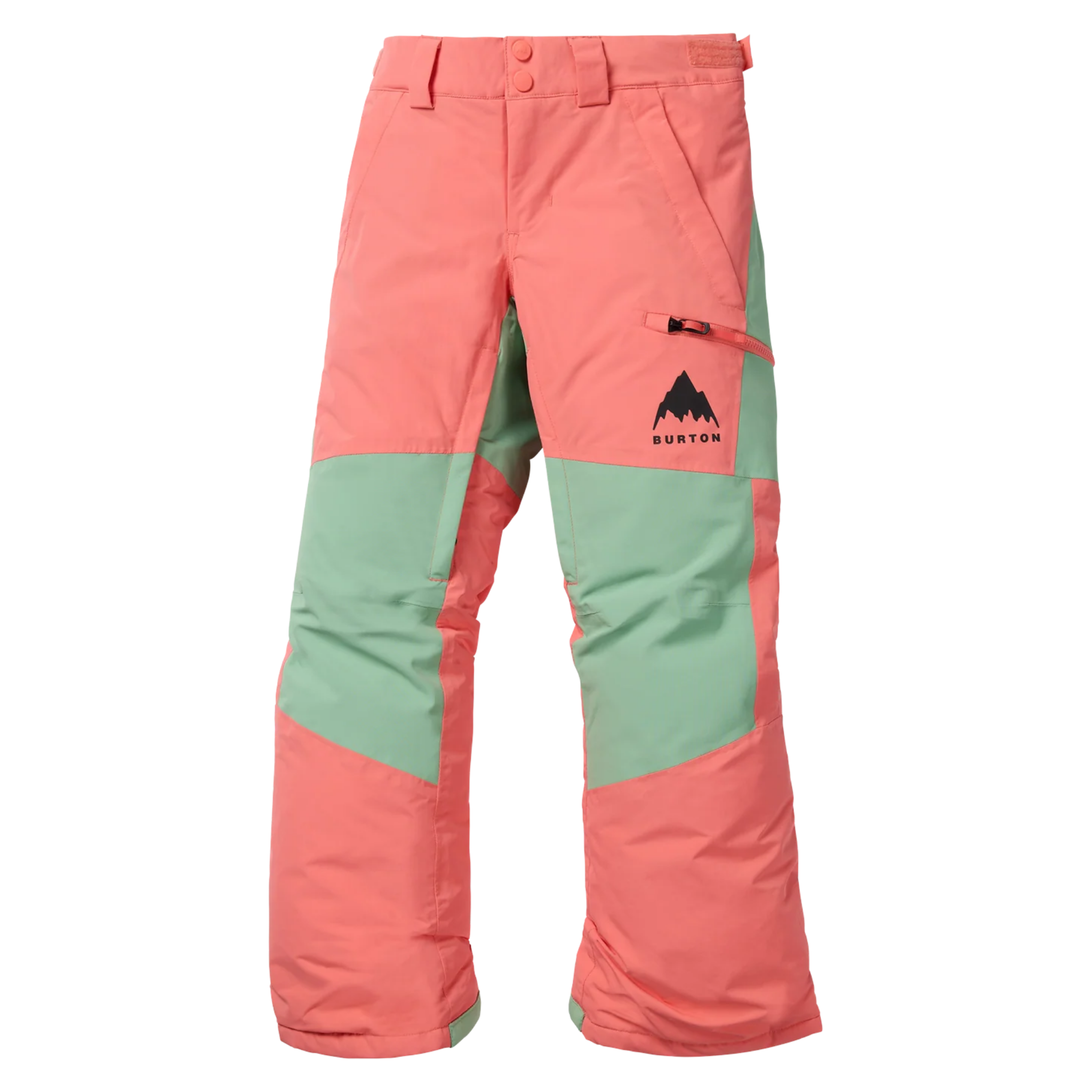 Burton Kids Skylar Pants in Peach Echo design with 15K waterproofing, 15K breathability, 60g ThermacoreECO insulation and reinforced knees