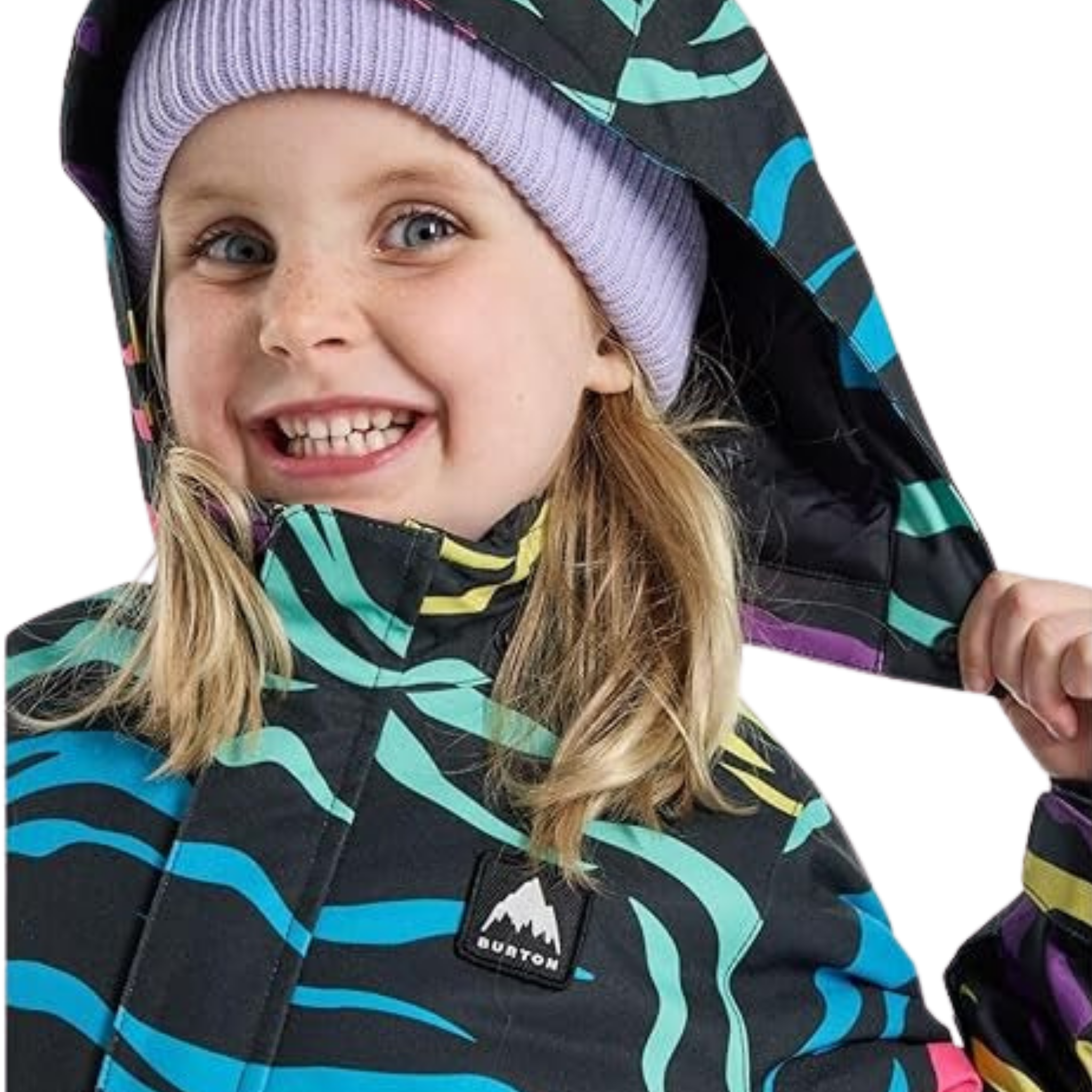 Toddler wearing Burton 2L Parka Jacket  in Safari design with 180g insulation and 10K waterproof protection in Whistler snow