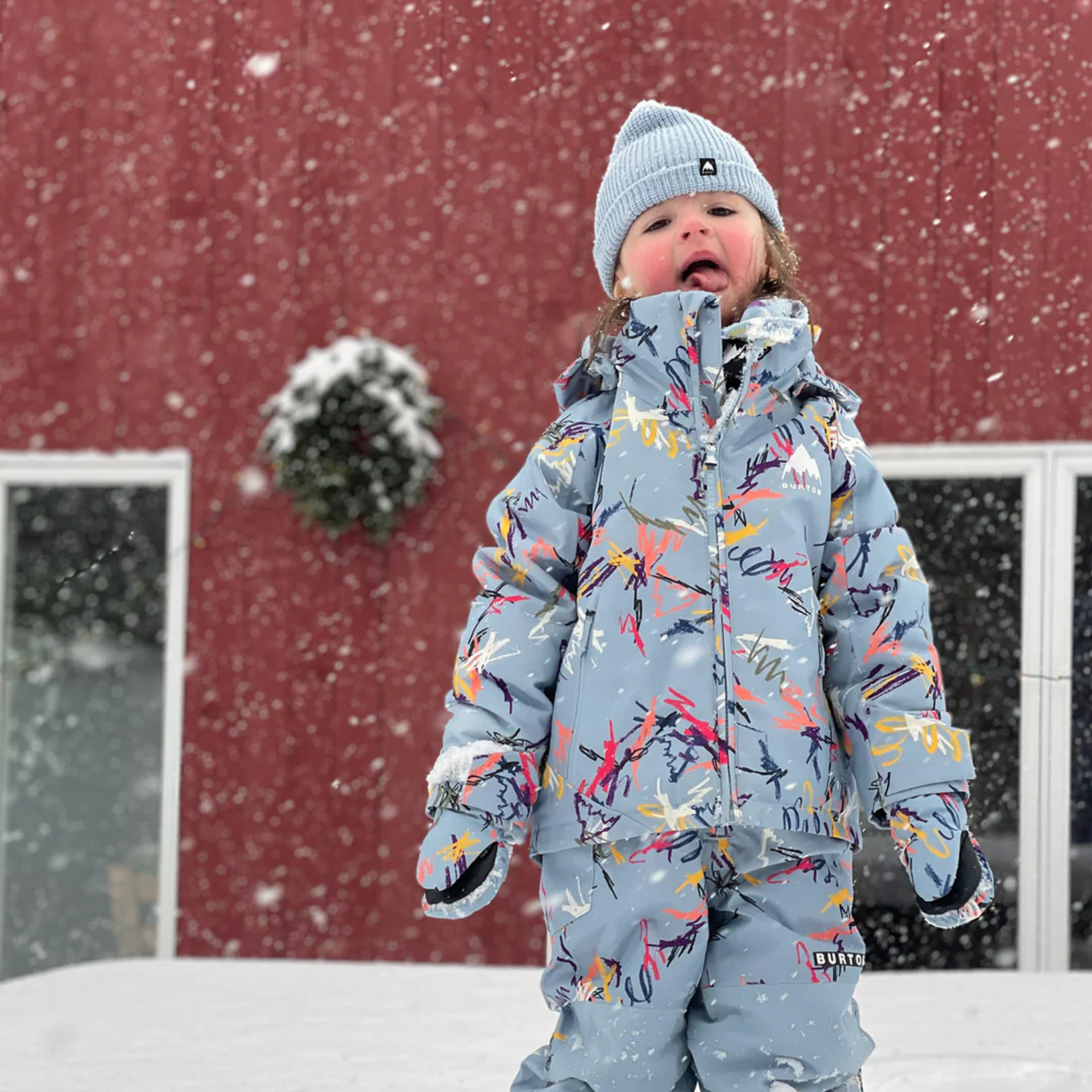 Toddler wearing Burton Hillslope 2L Jacket with 180g insulation and 10K waterproofing on a snowy day in Whistler