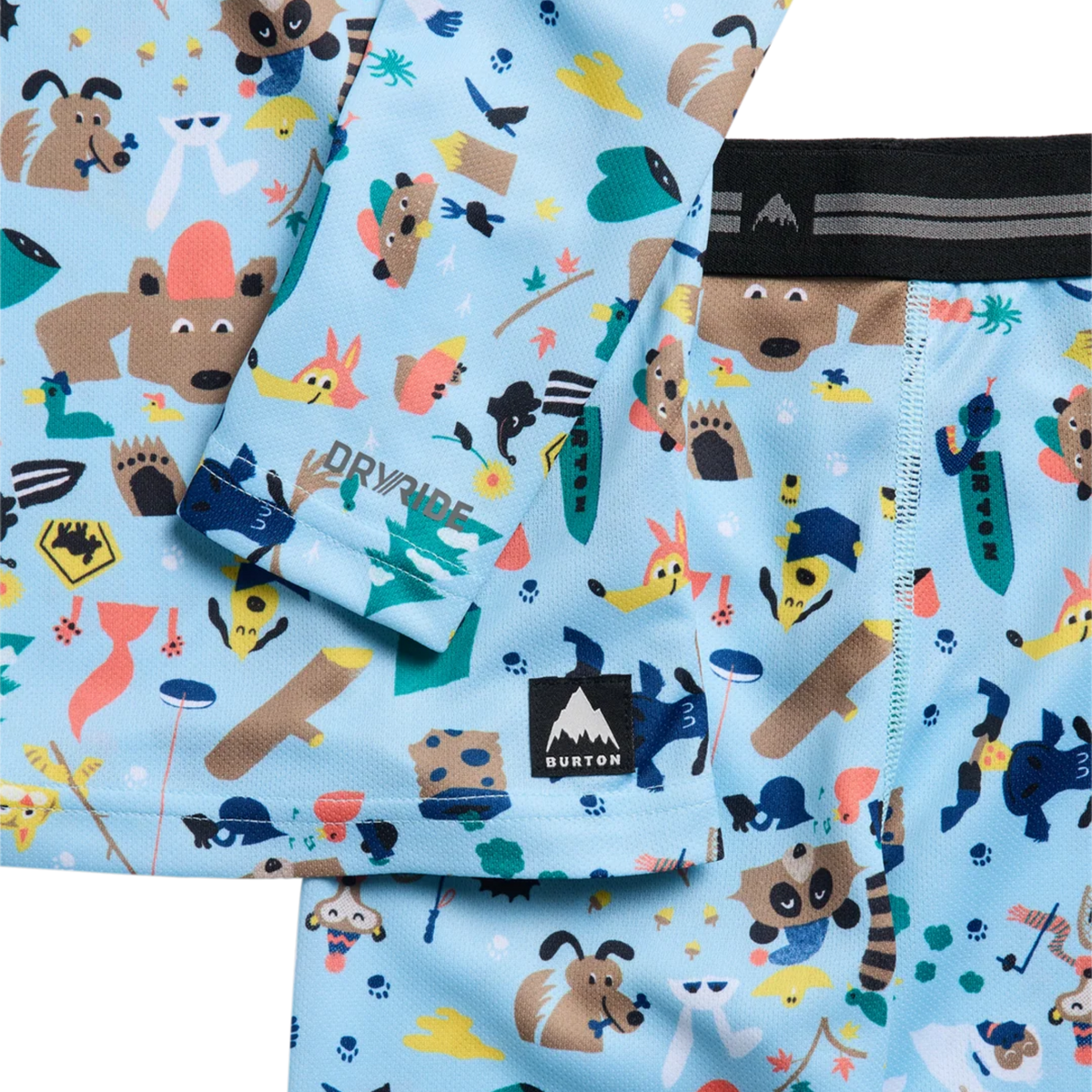 Burton Toddler Lightweight Baselayer Set DRYRIDE Ultrawick fabric in Critters design with breathable fast-wicking and quick-drying performance