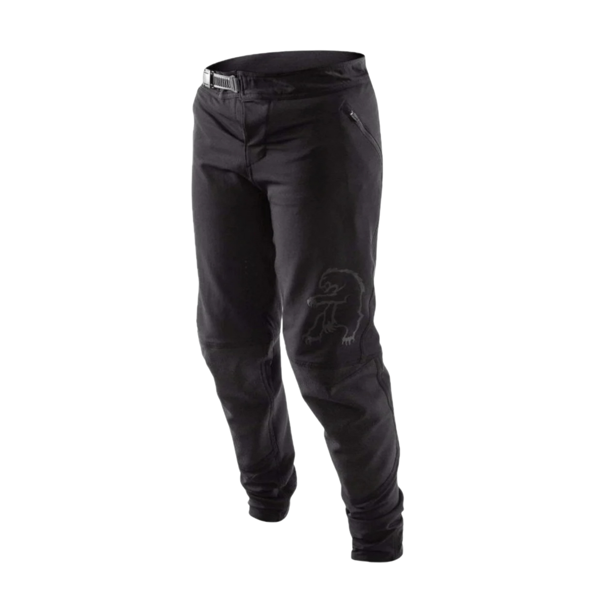 Chromag Kids Feint Bike Pants in Black with 4-way stretch performance fabric, DWR C0 finish, reinforced knees and laser-cut ventilation