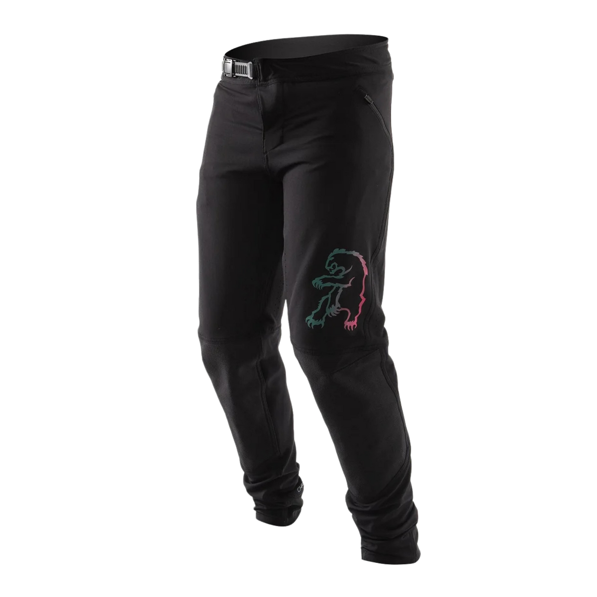 Chromag Kids Feint Bike Pants in Black / Gradient with 4-way stretch performance fabric, DWR C0 finish, reinforced knees and laser-cut ventilation