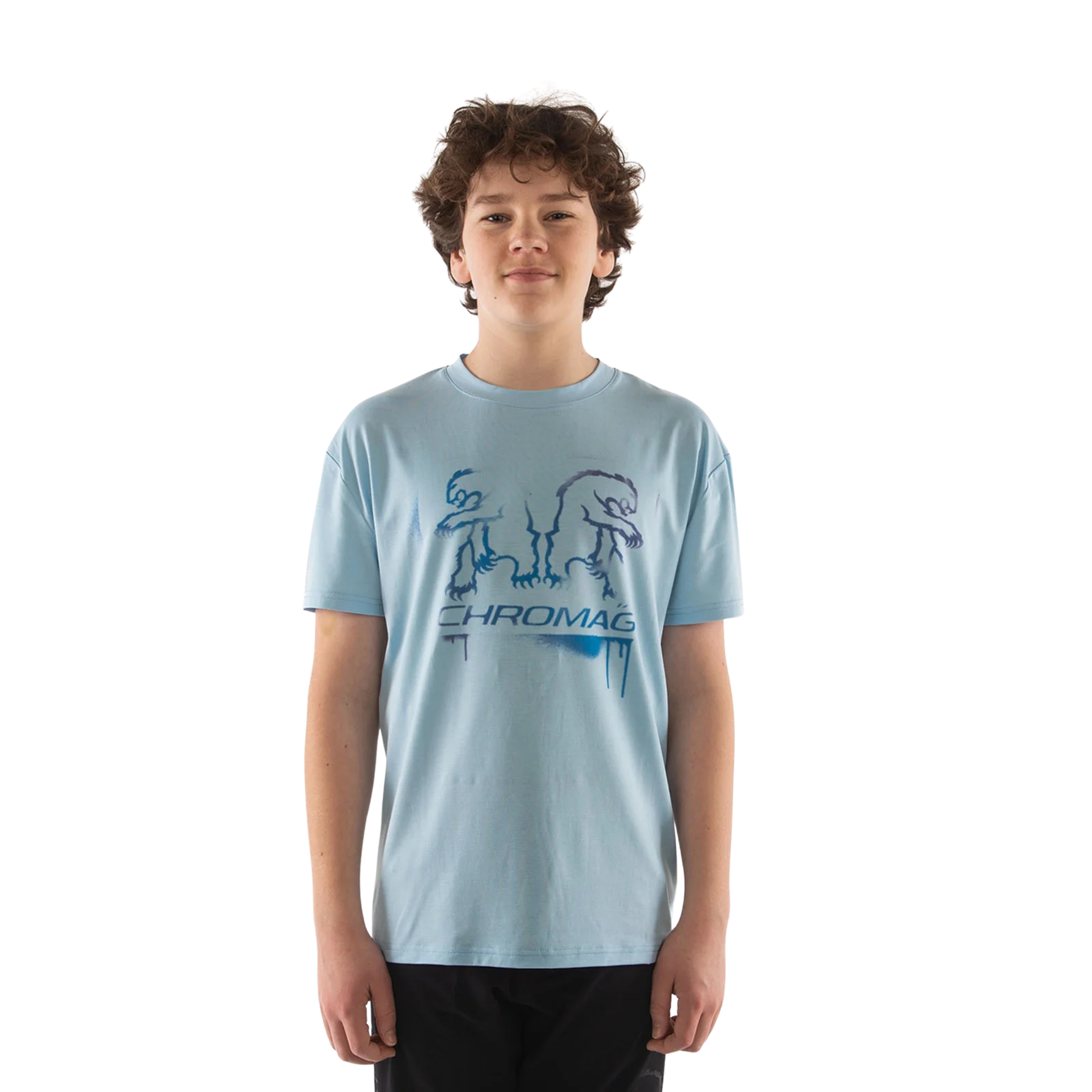 Chromag Punk kids tee in Stencil Air/Gradient design, suited for mountain biking and everyday wear in Whistler