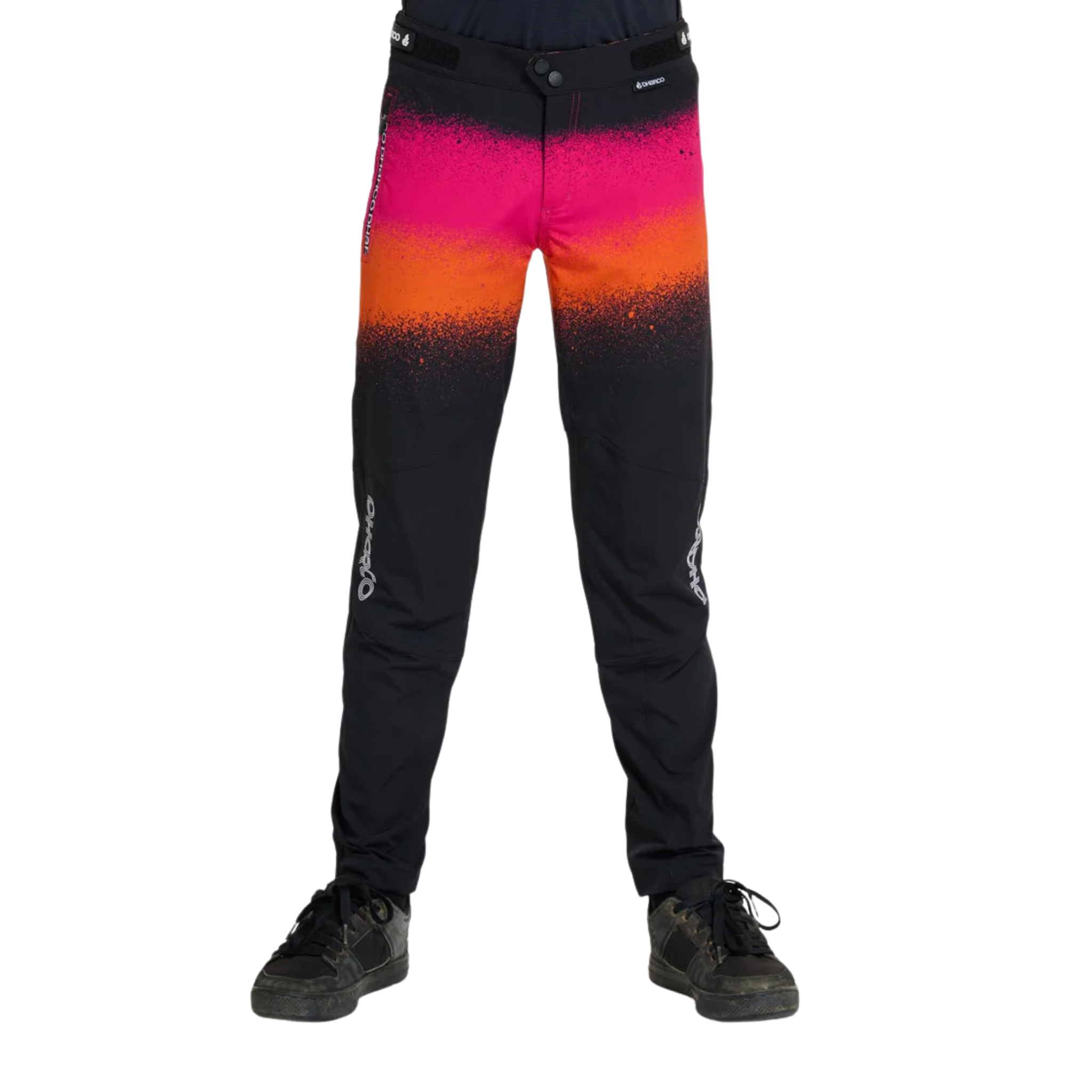 DHaRCO Youth Gravity Pants in Black Snake design with 95% nylon 5% spandex, water-resistant 4-way stretch fabric and knee pad-compatible fit