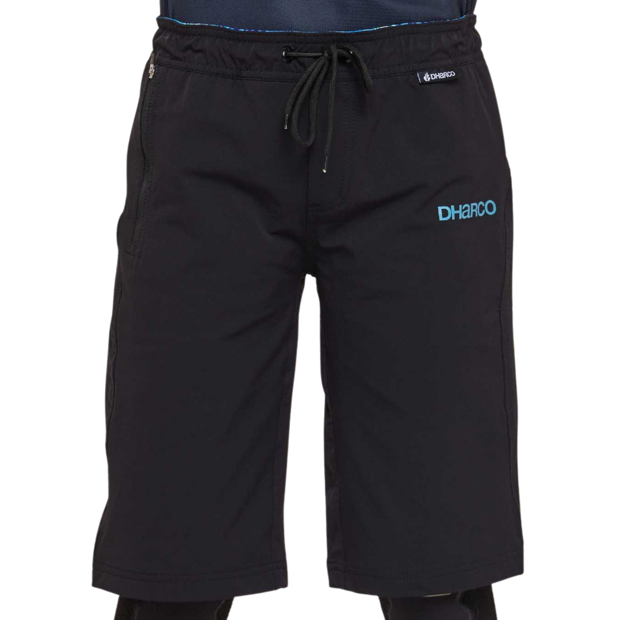 DHaRCO Youth Gravity Shorts in Black with durable nylon, 4-way stretch, water-resistant finish and elastic drawstring waist