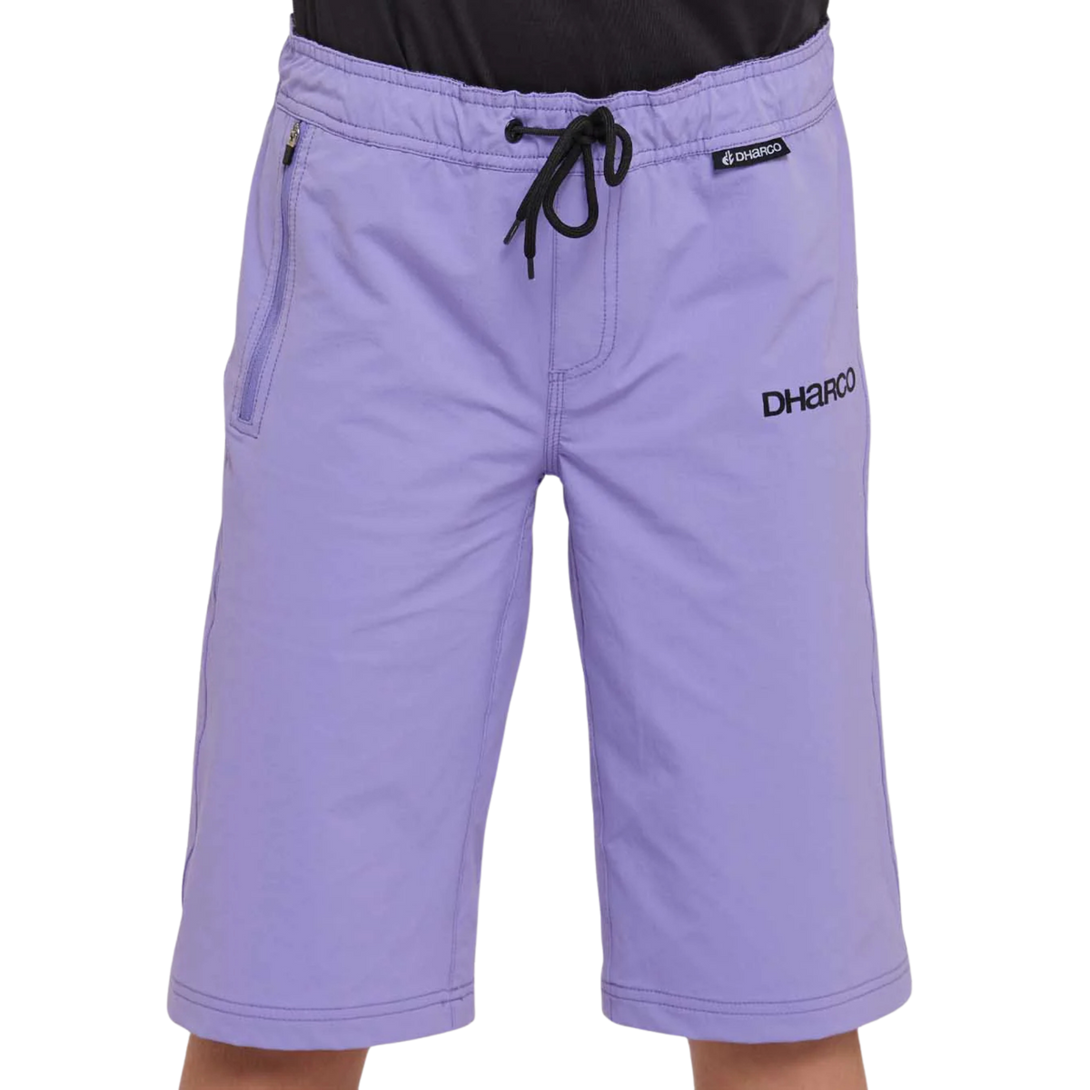 DHaRCO Youth Gravity Shorts in Purple Haze with durable nylon, 4-way stretch, water-resistant finish and elastic drawstring waist