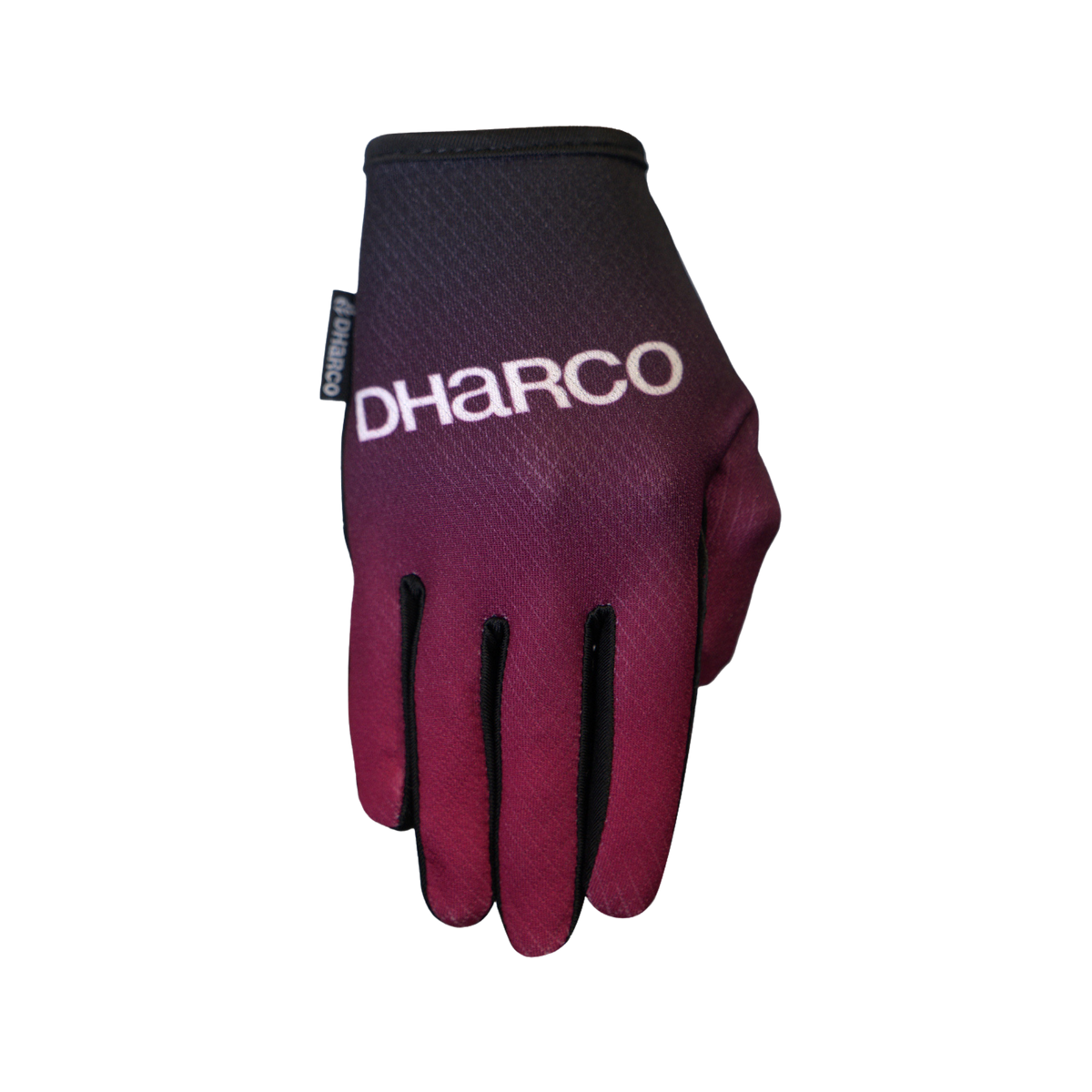 DHaRCO Youth Race Glove in Cherry Dip design with silicone palm grip, breathable mesh fabric, bonded seams and touchscreen compatibility
