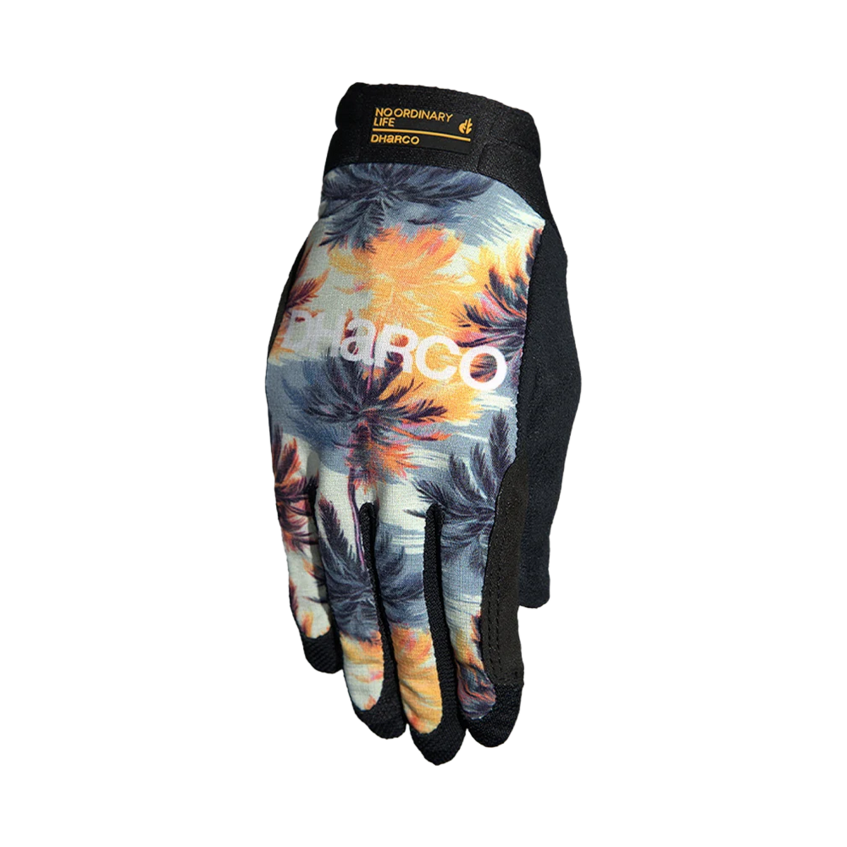 DHaRCO Youth Race Glove in El Camino design with silicone palm grip, breathable mesh fabric, bonded seams and touchscreen compatibility