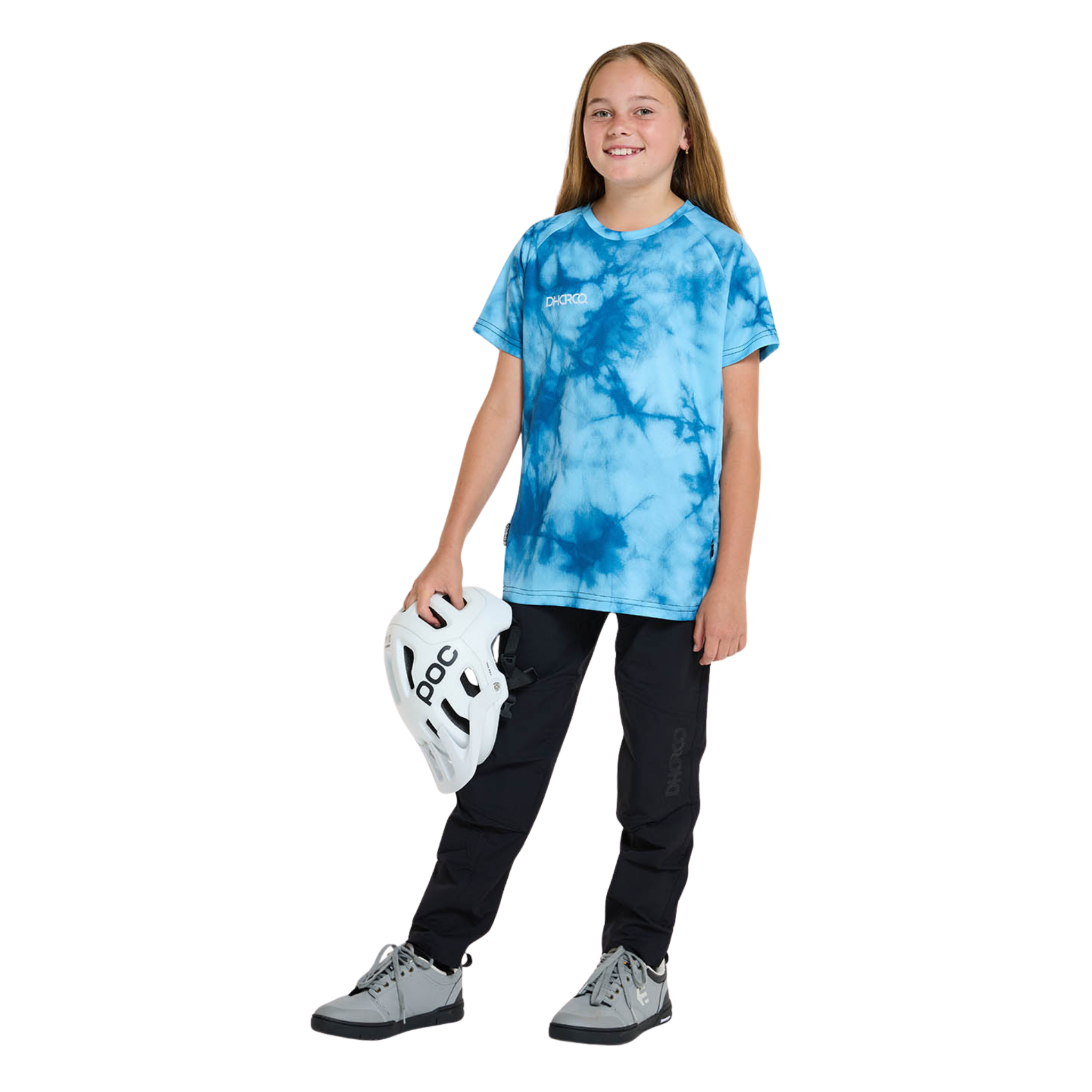 DHaRCO Youth Short Sleeve Jersey in Nevermind design with standard boxy body fit designed for comfortable mountain bike movement