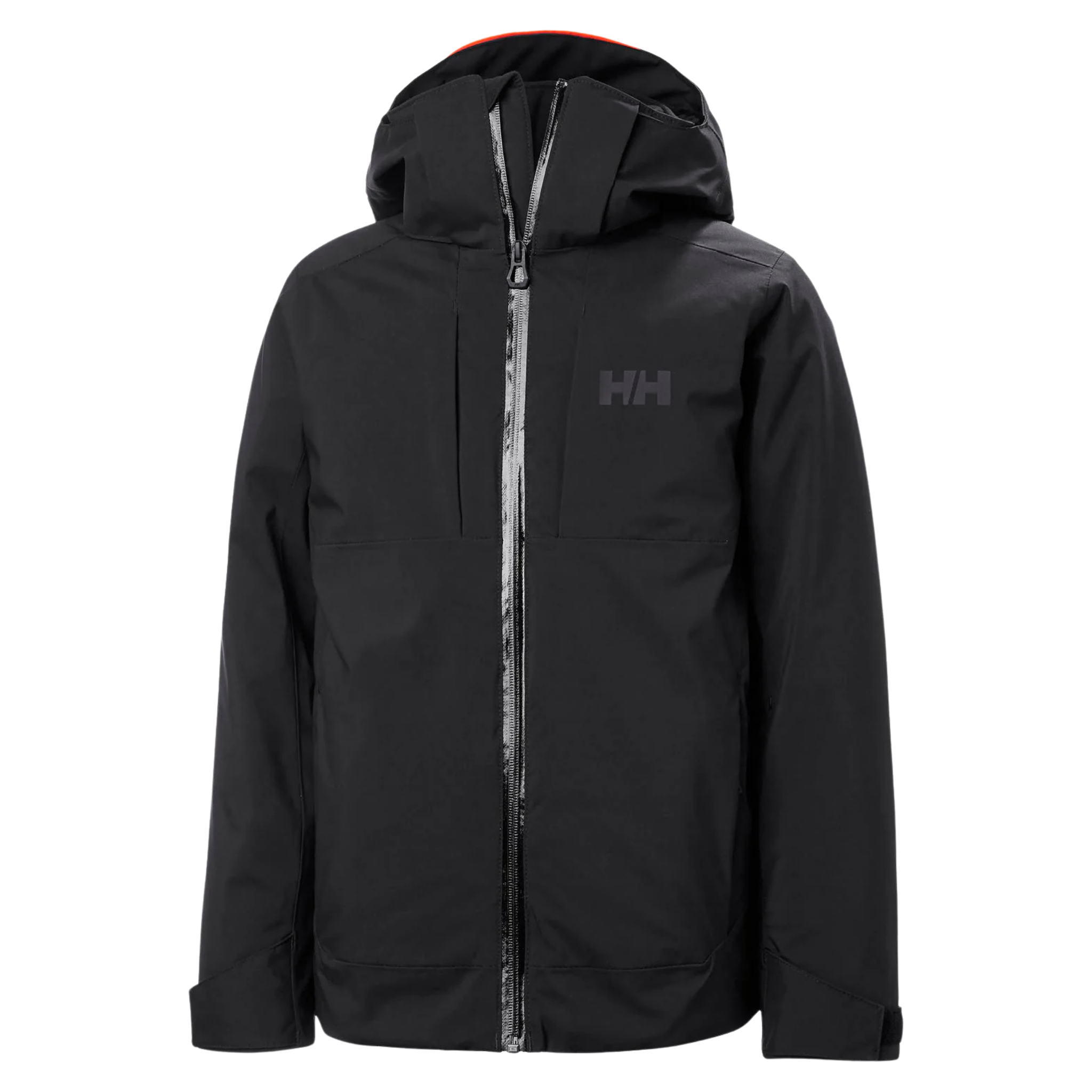 Helly Hansen Jr Alpha Ski Jacket in Black with HELLY TECH Performance waterproof shell and PrimaLoft Black Eco insulation
