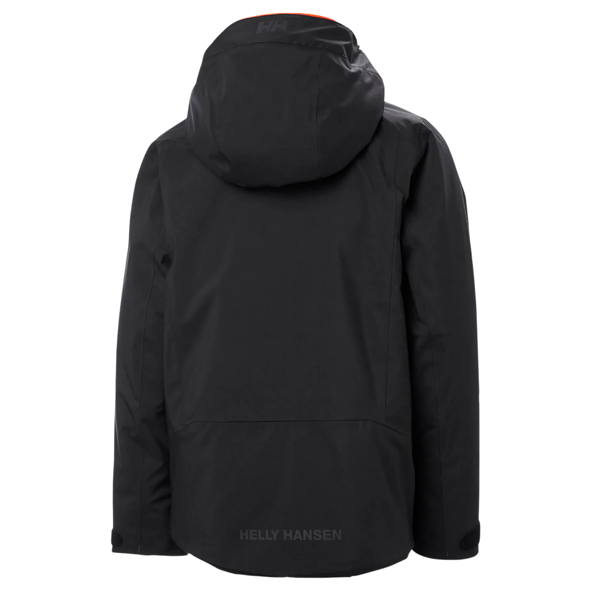 Rear view of Helly Hansen Jr Alpha Ski Jacket in Black with lightweight PrimaLoft Black Eco insulation