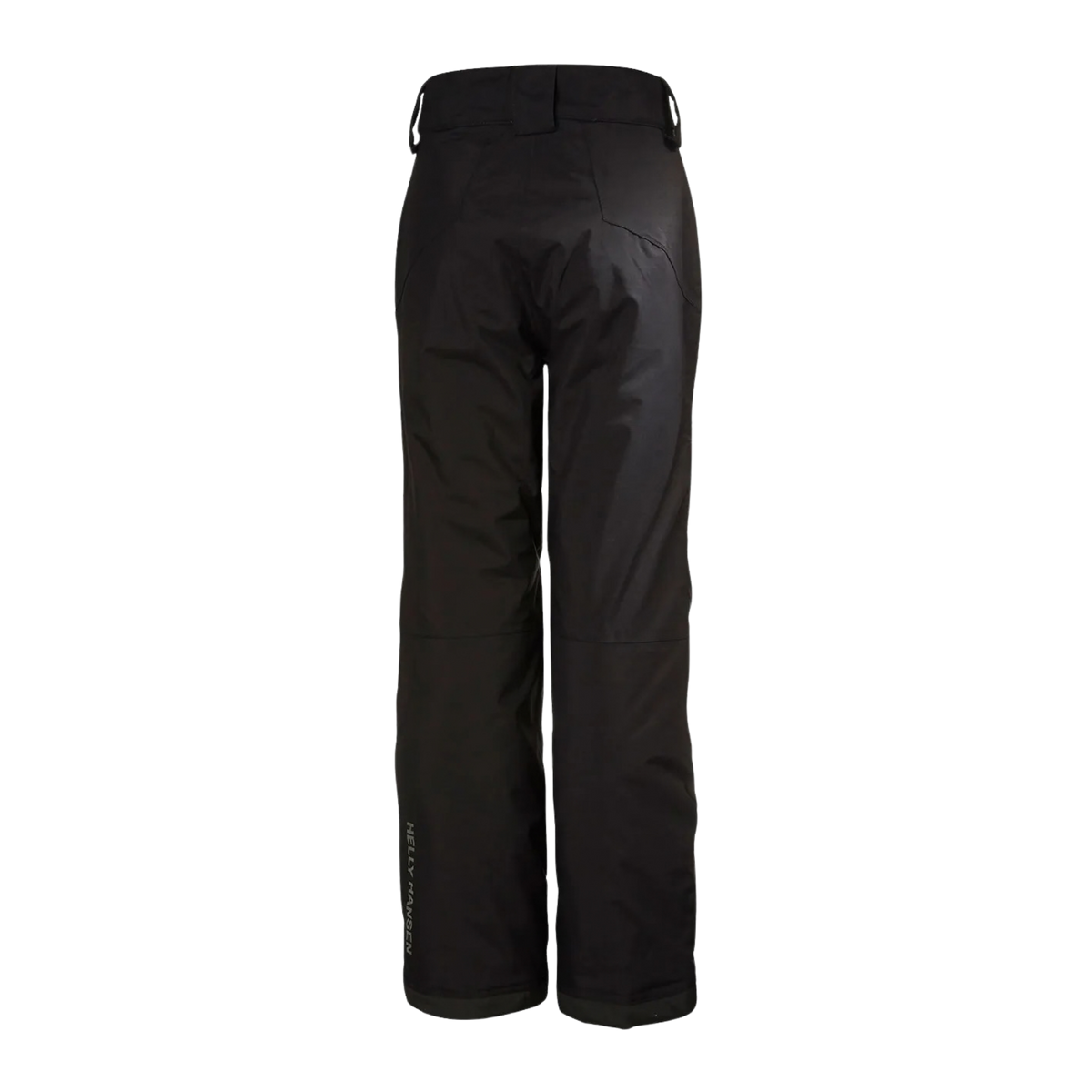 Rear view of Helly Hansen Junior Legendary Pants in Black with insulated construction, articulated fit and reinforced lower hems