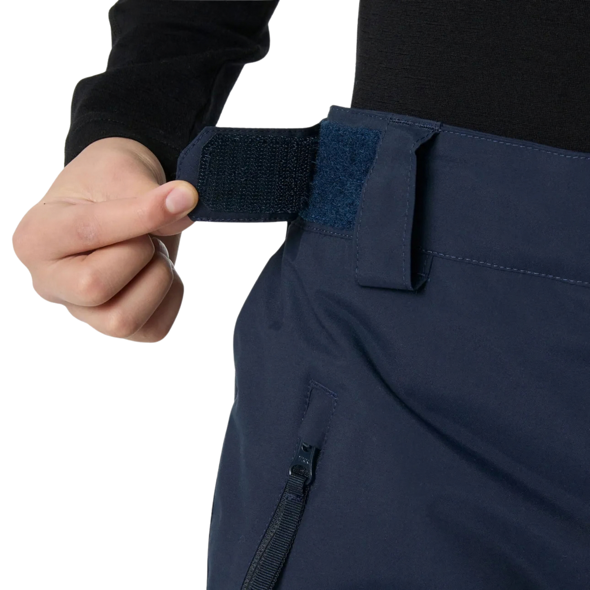 Helly Hansen Junior Legendary Pants in Navy with adjustable waistband and belt loops for a secure and comfortable ski pant fit