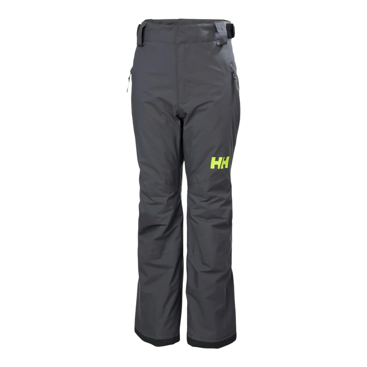 Helly Hansen Junior Legendary Pants in Thunder Grey with waterproof HELLY TECH Performance, 100g PrimaLoft BLACK Eco insulation, RECCO reflector and boot gaiters