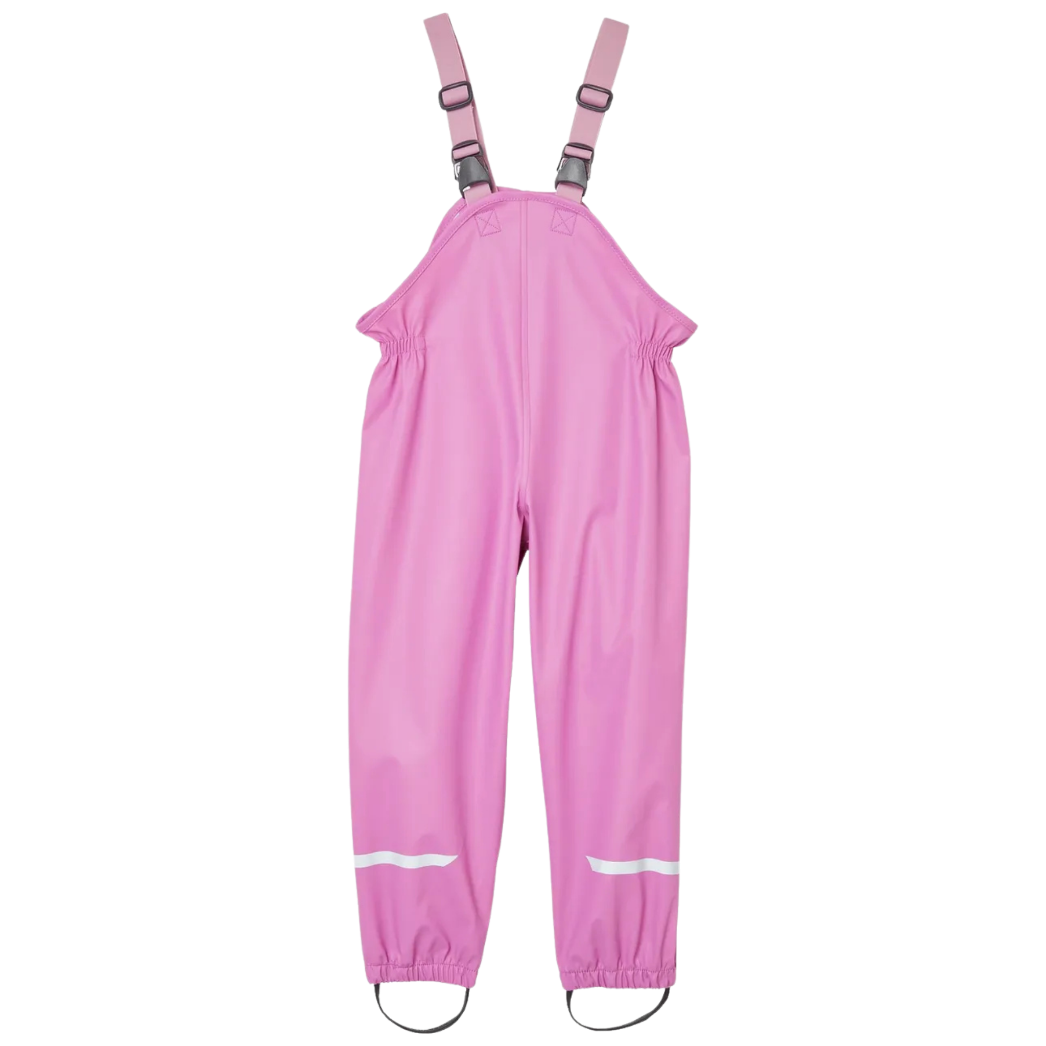 Helly Hansen Kids Bergen 2.0 Rain Bib Pants in Meta Pink with adjustable elastic suspenders, elastic waist and waterproof HELOX+ fabric