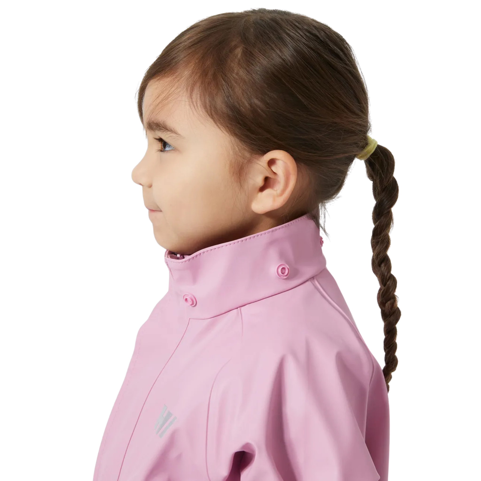 Side view of Helly Hansen Kids Bergen 2.0 Rain Set with HELOX+ waterproof construction and reflective details