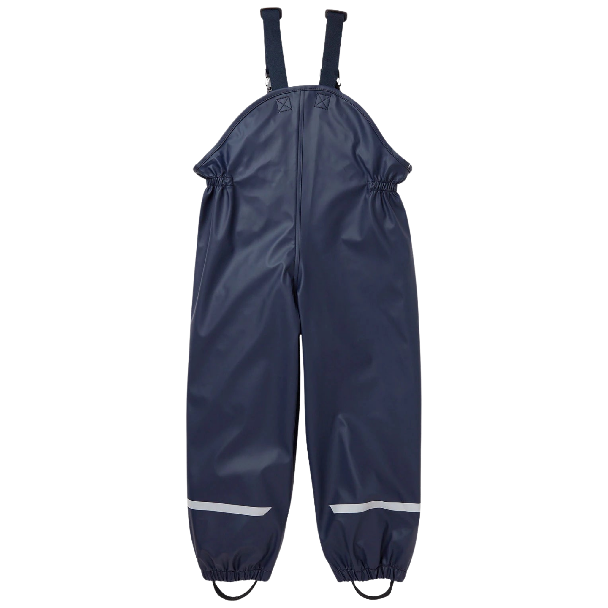 Helly Hansen Kids Bergen 2.0 Rain Bib Pants in Navy with adjustable elastic suspenders, elastic waist and waterproof HELOX+ fabric
