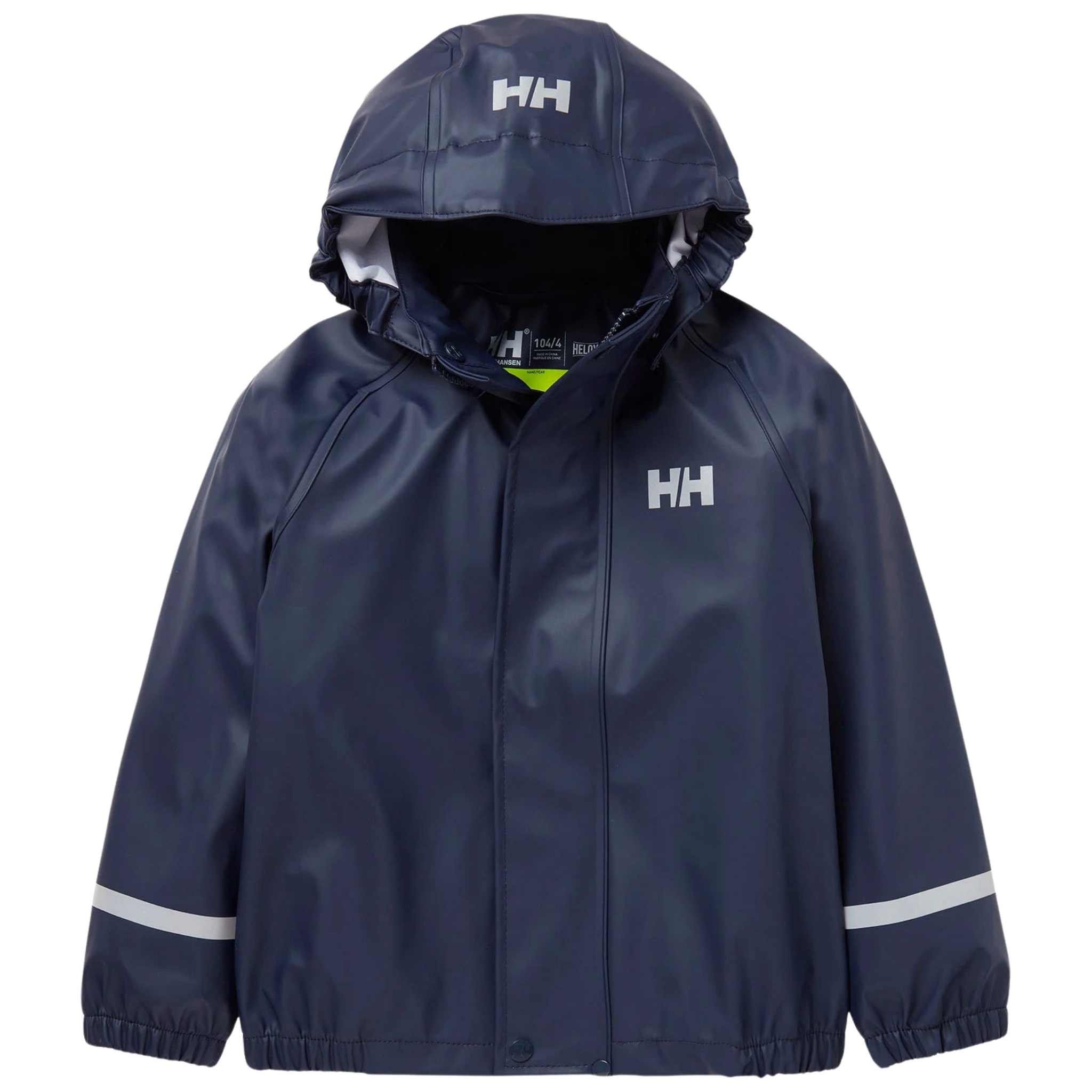 Helly Hansen Kids Bergen 2.0 Rain Jacket in Navy with HELOX+ waterproof fabric, welded seams and YKK zipper