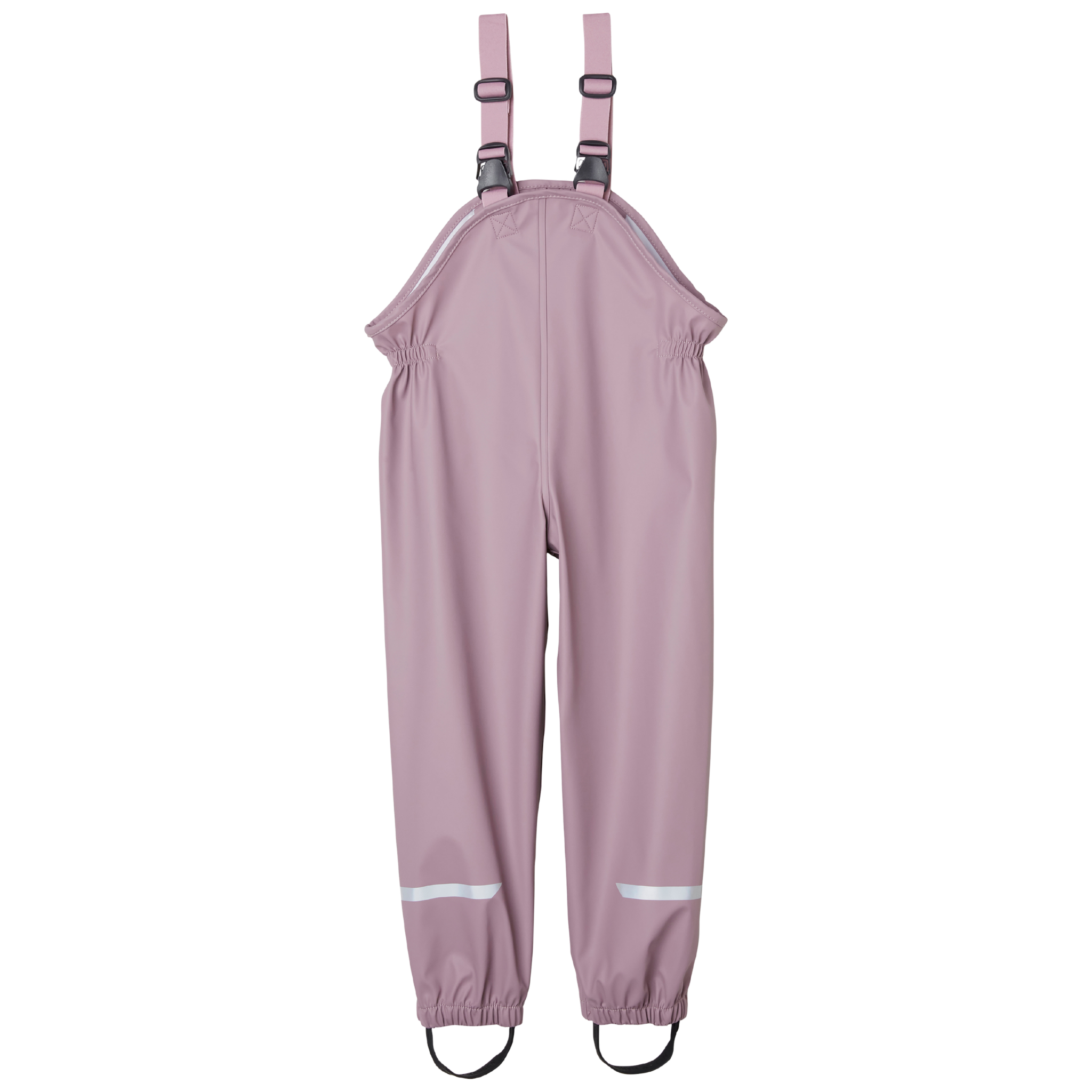 Helly Hansen Kids Bergen 2.0 Rain Bib Pants in Meta Pink with adjustable elastic suspenders, elastic waist and waterproof HELOX+ fabric