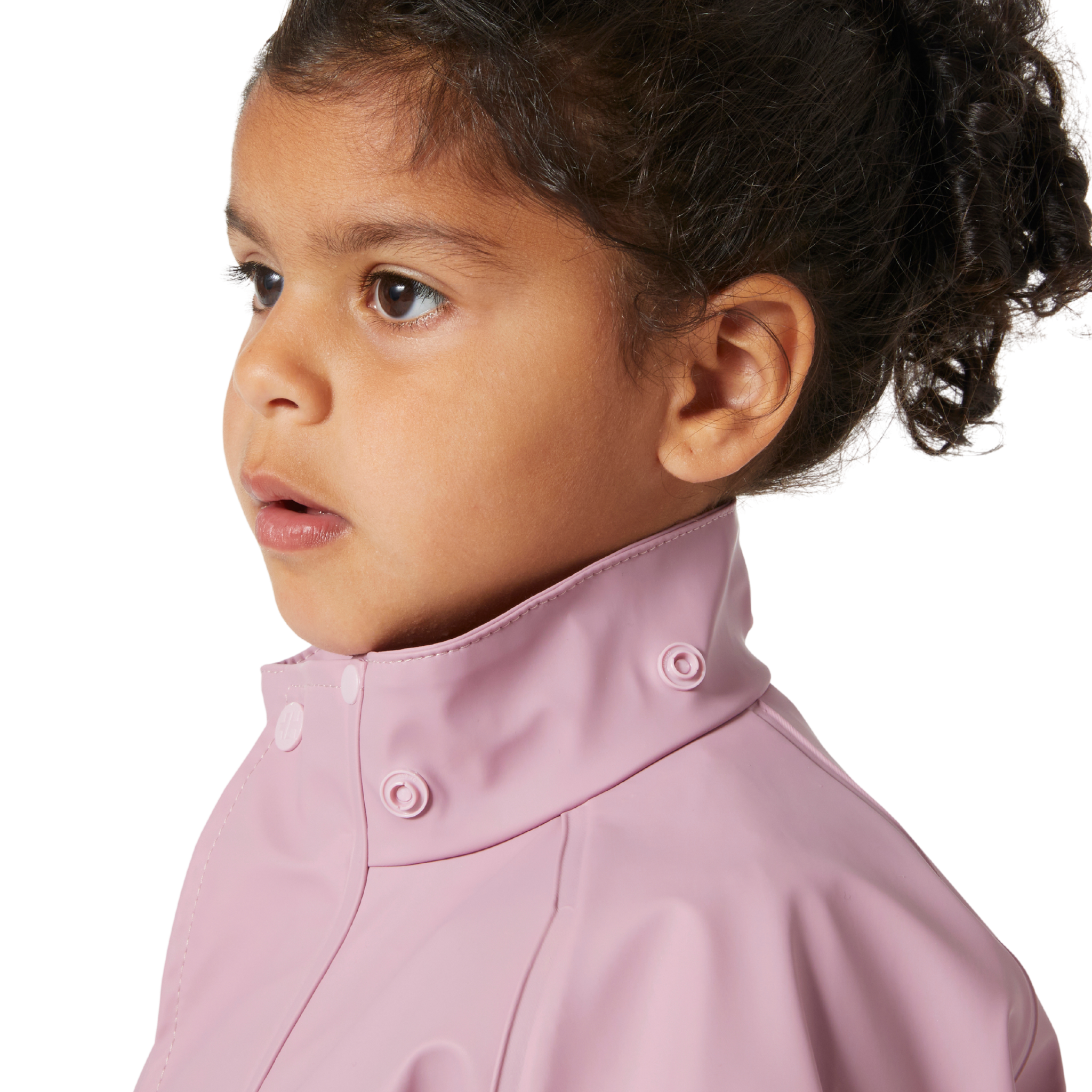 Side view of Helly Hansen Kids Bergen 2.0 Rain Set with waterproof jacket, bib pants and adjustable suspenders