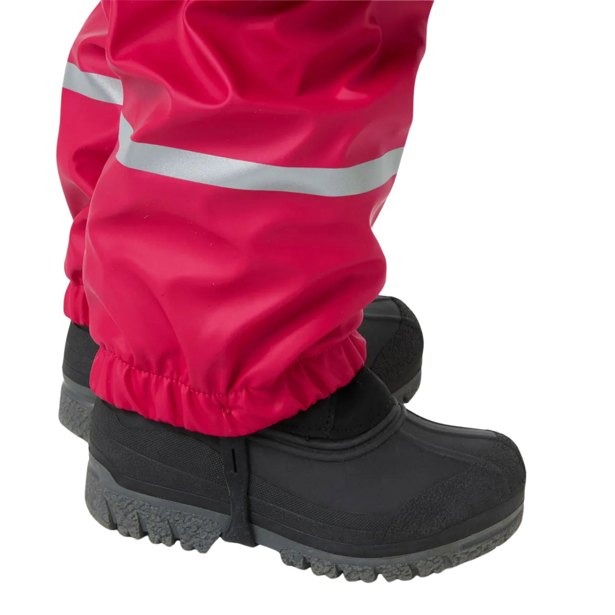 Helly Hansen Kids Bergen Fleece-Lined Rain Set 2.0 in Cranberry with reflective details and logo for improved low-light visibility