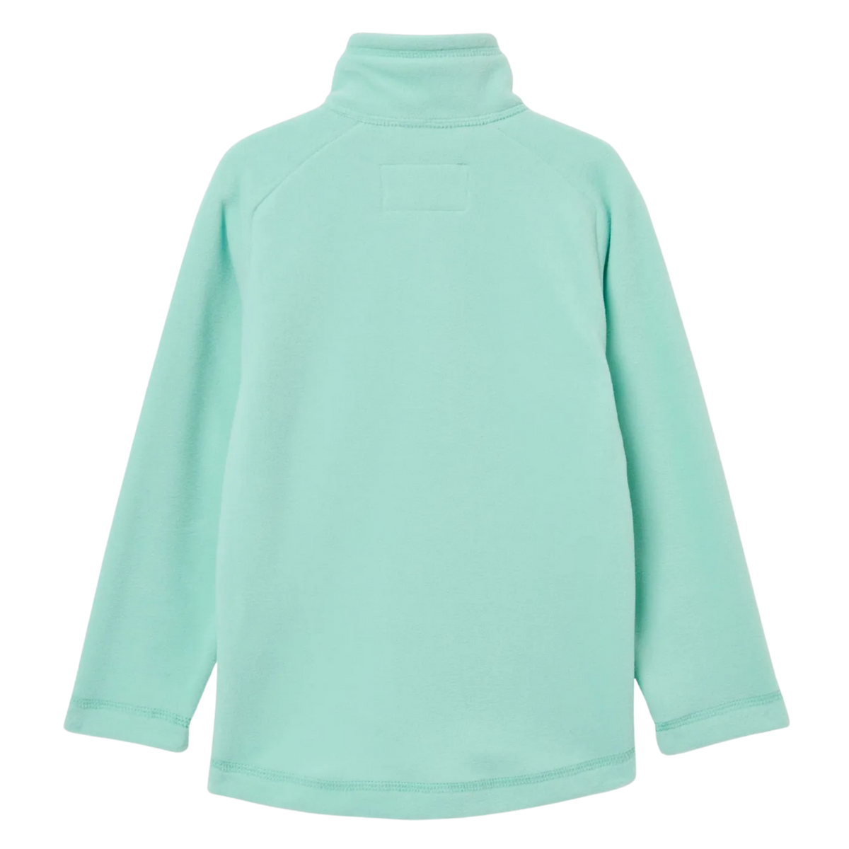 Rear view of Helly Hansen Kids Daybreaker 2.0 Jacket in Lagoon color with lightweight microfleece construction and raglan sleeves