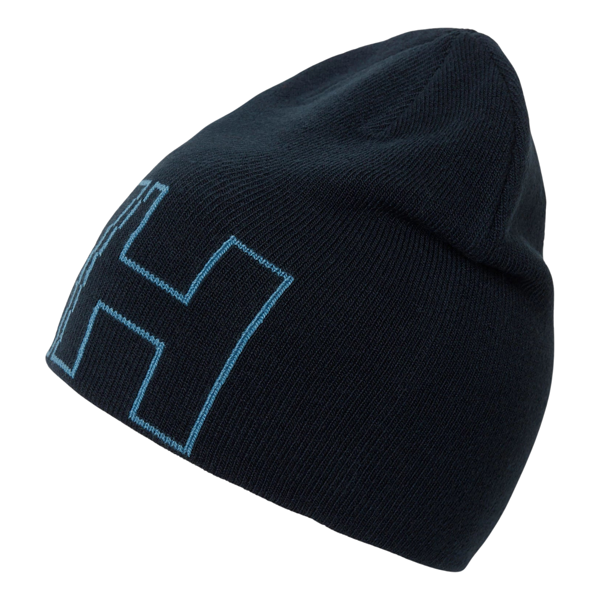 Helly Hansen Kids Outline Beanie in Navy with soft warm knitted construction and knitted Helly Hansen logo