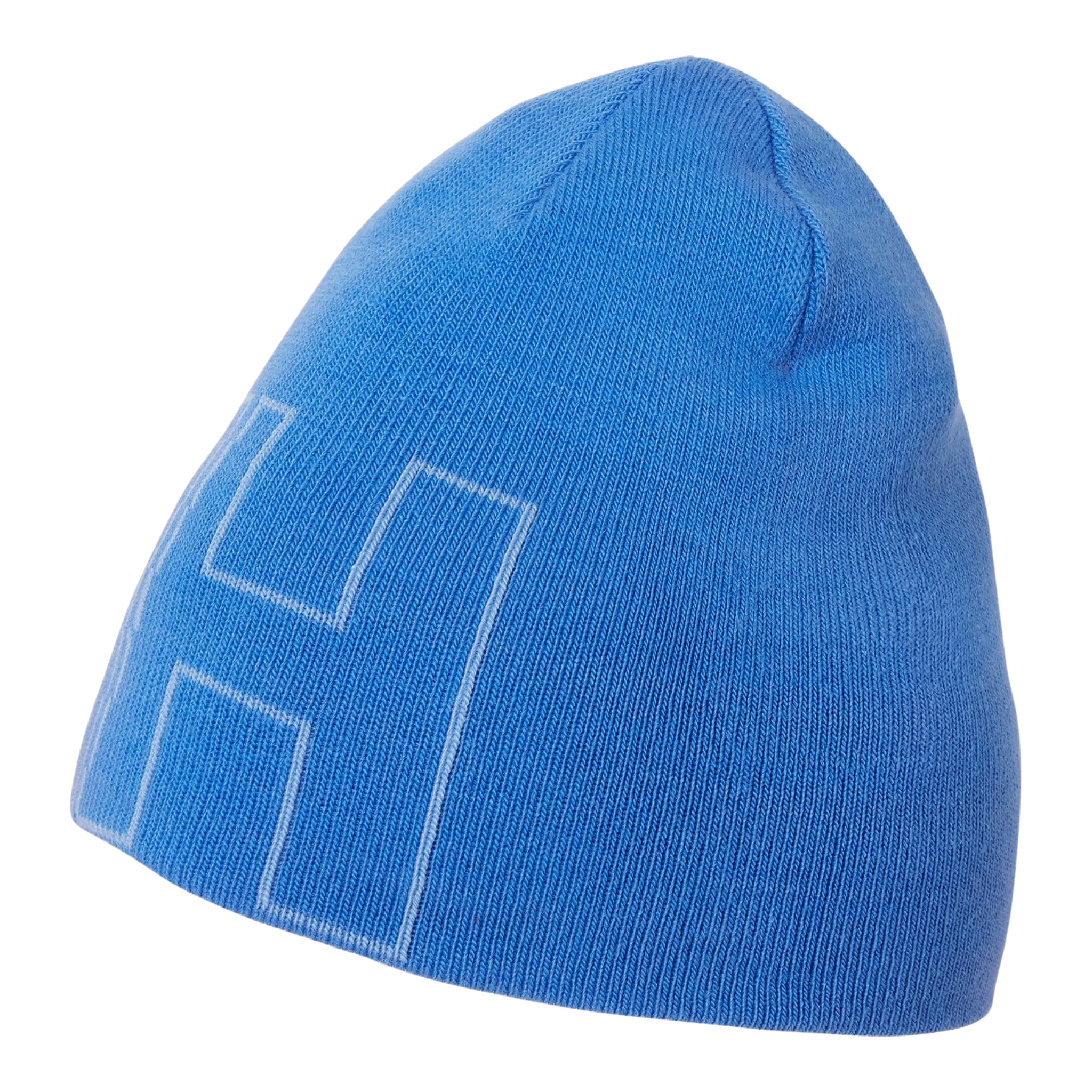 Helly Hansen Kids Outline Beanie in Ultra Blue with soft warm knitted construction and knitted Helly Hansen logo