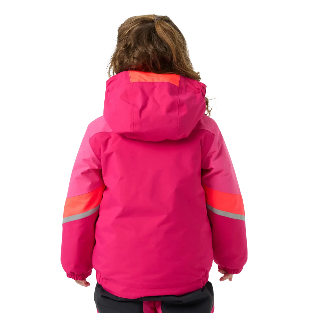 Rear view of Helly Hansen Kids Rider 2.0 Insulated Winter Jacket with fully seam-sealed 2-layer construction and reflective details