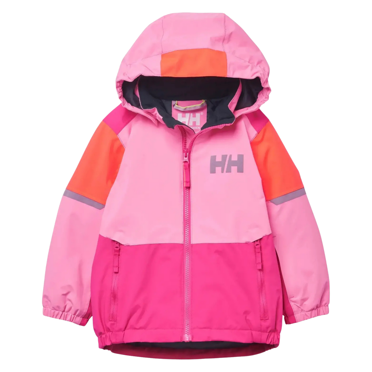Helly Hansen Kids Rider 2.0 Insulated Winter Jacket in Dragon Fruit color with HELLY TECH Performance, 133g PrimaLoft BLACK Eco insulation and detachable hood
